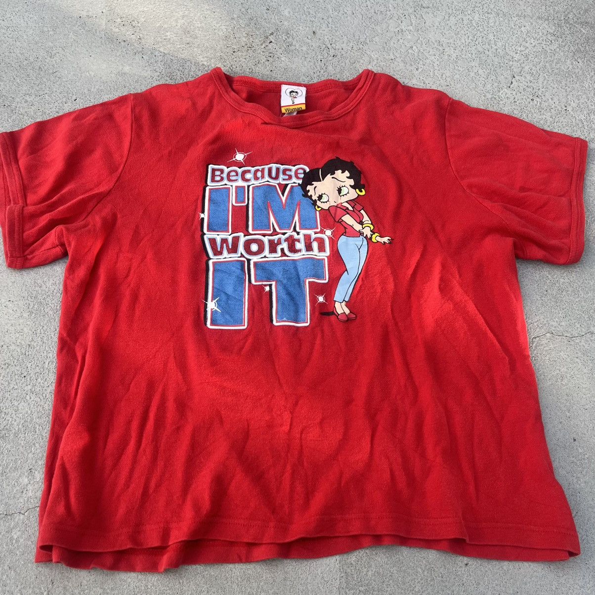 Disney Y2K Betty Boop “Because I’m Worth It” T Shirt Size L / US 10 / IT 46 - 1 Thumbnail