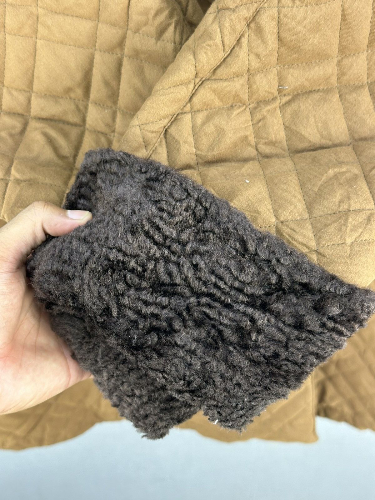 Japanese Brand Per Amore Faux Fur Quilted Long Coat Jacket Size XL / US 12-14 / IT 48-50 - 11 Thumbnail