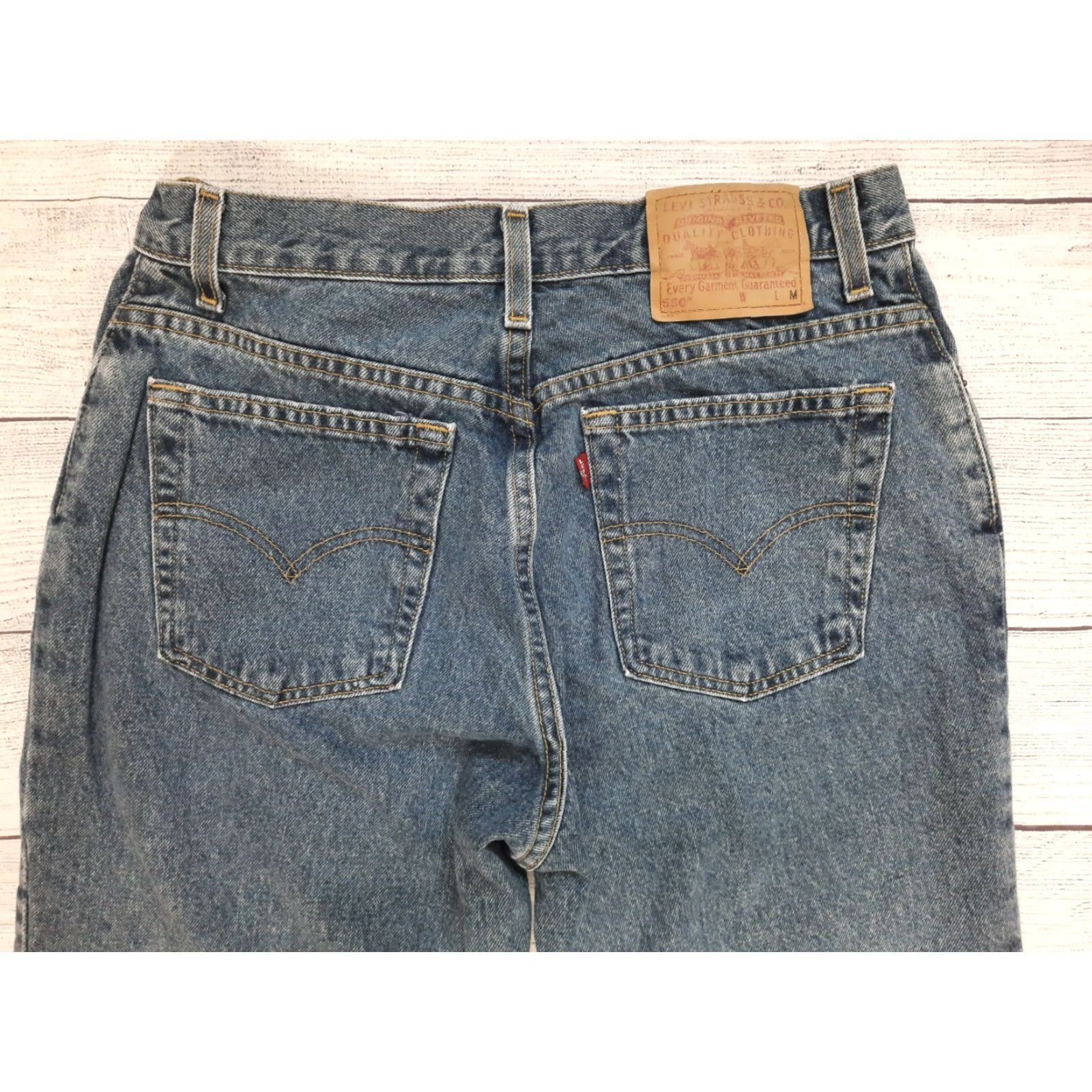 Denime VINTAGE Levis 550 Jeans Denim Blue Mom Women's 14 32x30 Relaxed Fit Tapered Leg Womens Jeans Size 36" / US 14 / IT 50 - 3 Thumbnail