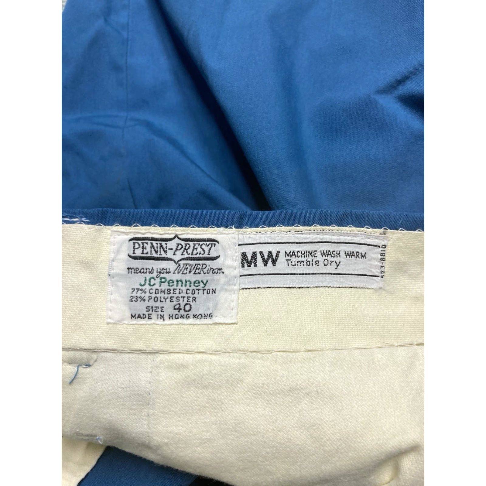 Penn VINTAGE 70s JCPenney shorts Penn prest blue casual men’s size 39 poly cotton Size US 39 - 5 Thumbnail