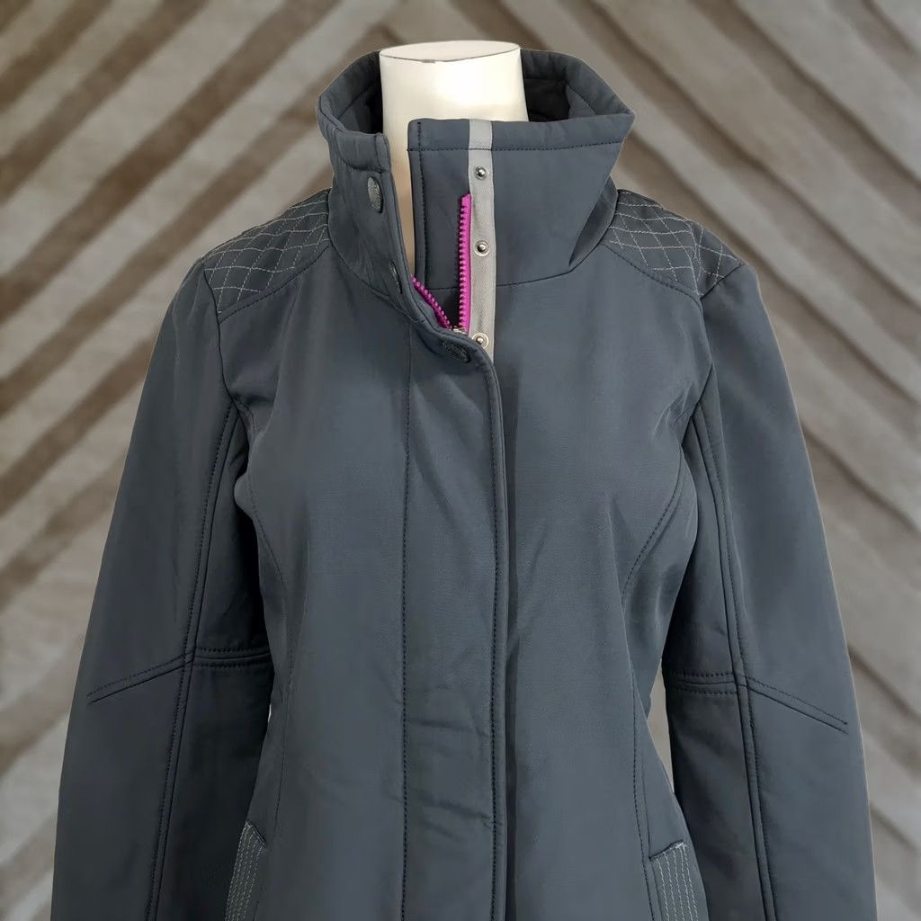 Vintage Title Nine Womens Small Gray Softshell Fleece Lined Jacket Quilted Funnel Neck Size S / US 4 / IT 40 - 1 Thumbnail