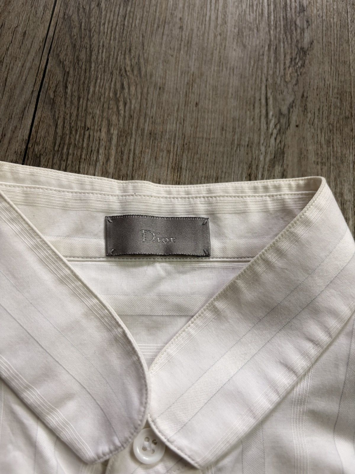 Dior SS09 KVH Dior Homme double collar striped shirt Size US L / EU 52-54 / 3 - 7 Thumbnail