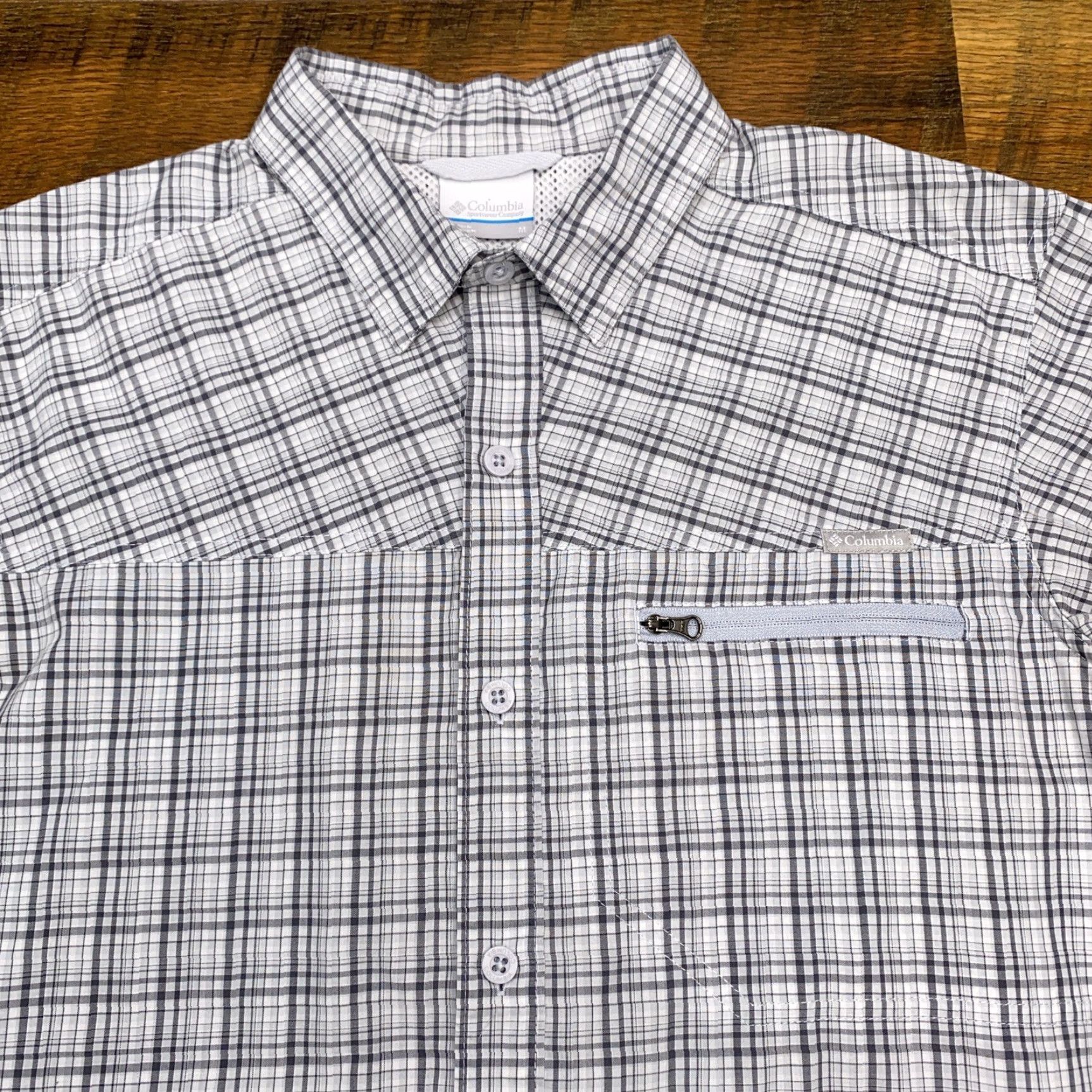 Vintage Columbia Shirt Adult Medium Gray Plaid Button-Up Outdoor Mens Size US M / EU 48-50 / 2 - 3 Thumbnail