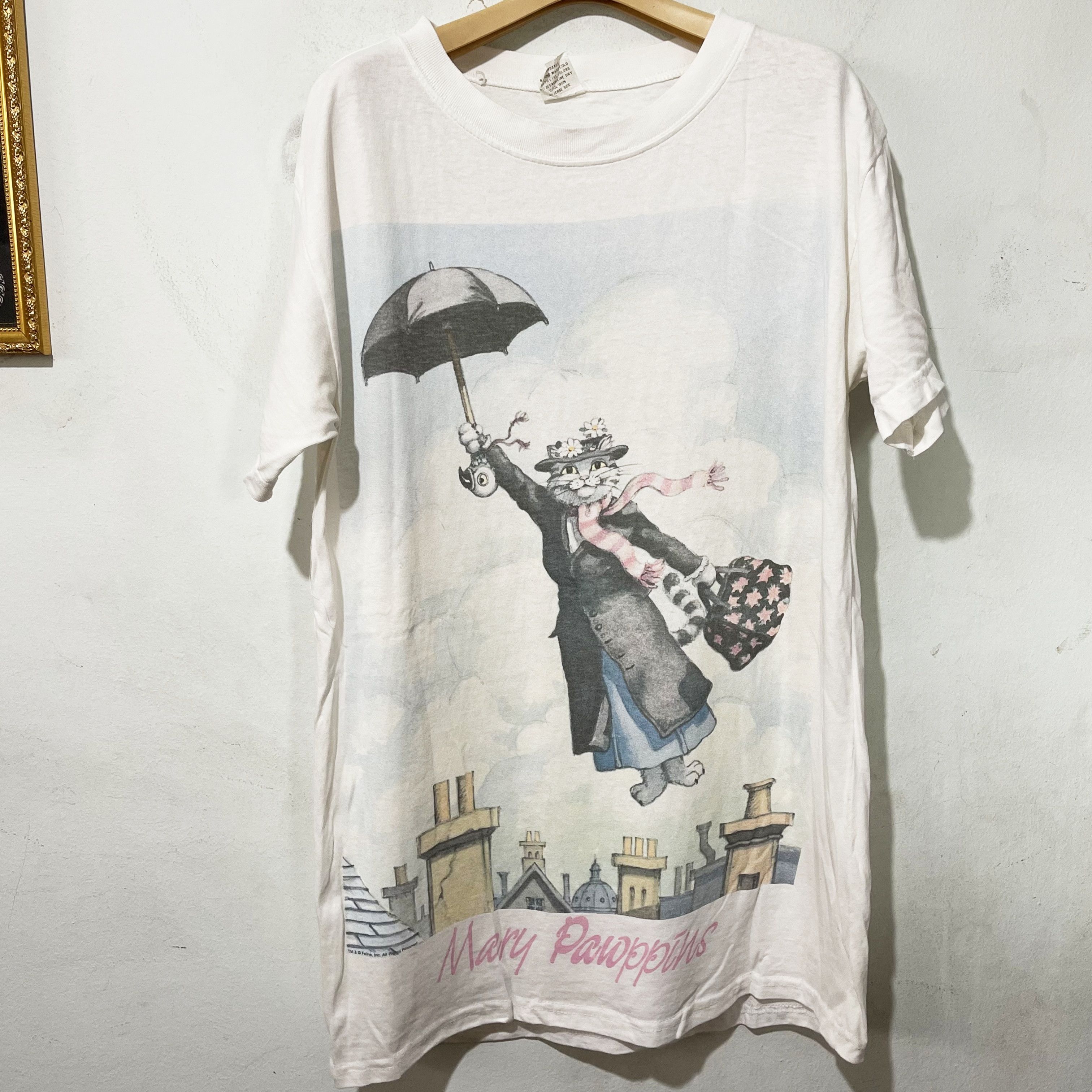 Vintage Vintage 90s Mary Pawppins Cat Shirt Size US L / EU 52-54 / 3 - 1 Thumbnail