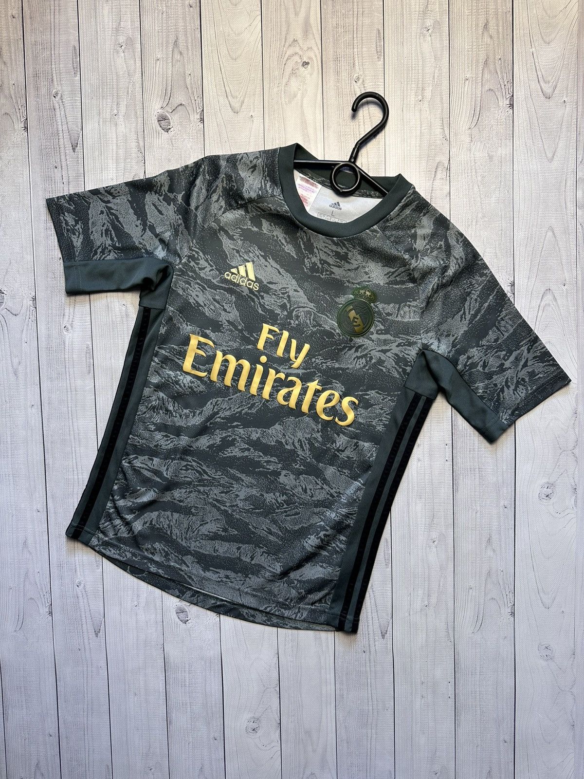 Adidas Real Madrid soccer jersey green camo rare away Xs