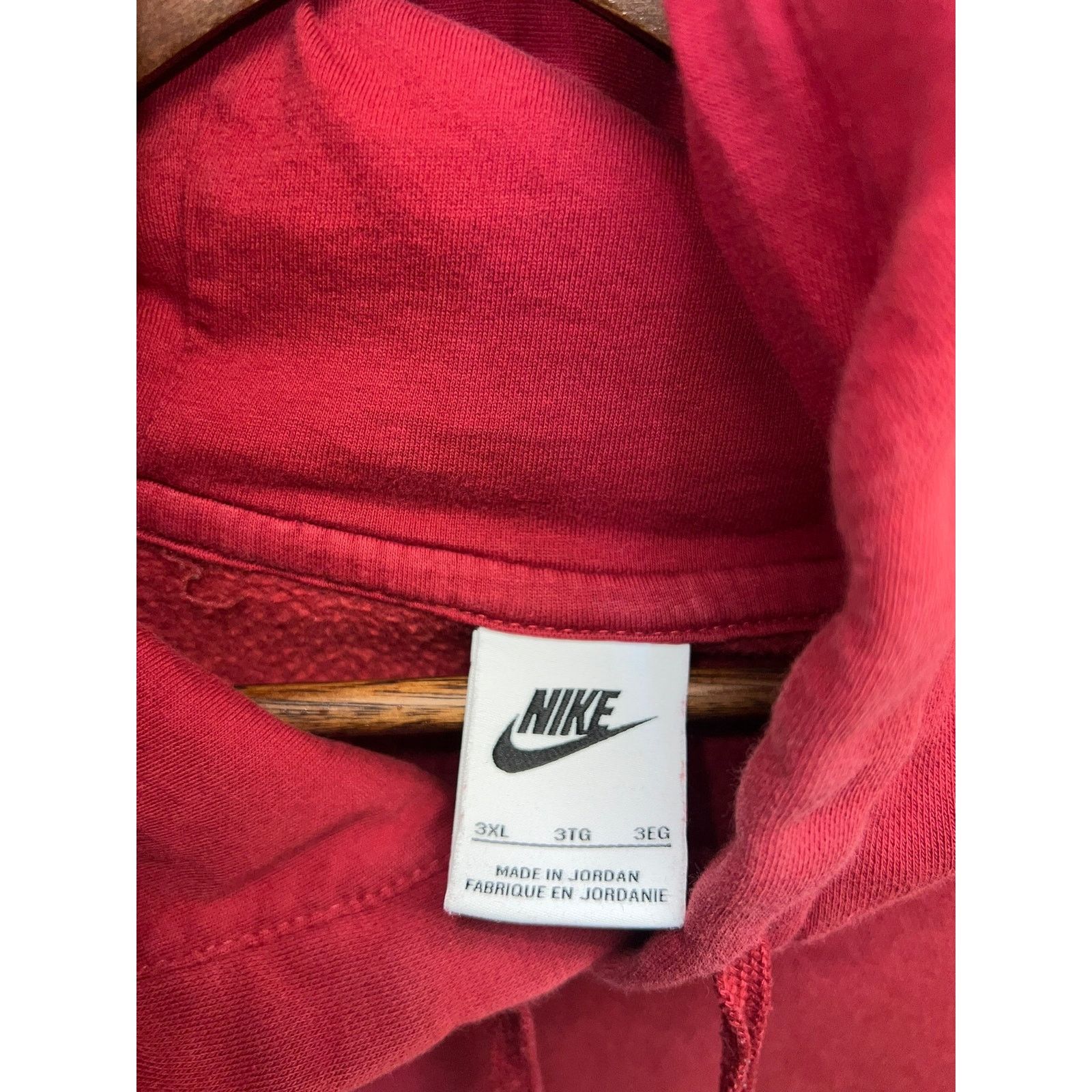 Nike Nike Red Hoodie Kangaroo Pocket Pullover Dark Red Stained 3X Size US XXL / EU 58 / 5 - 6 Thumbnail