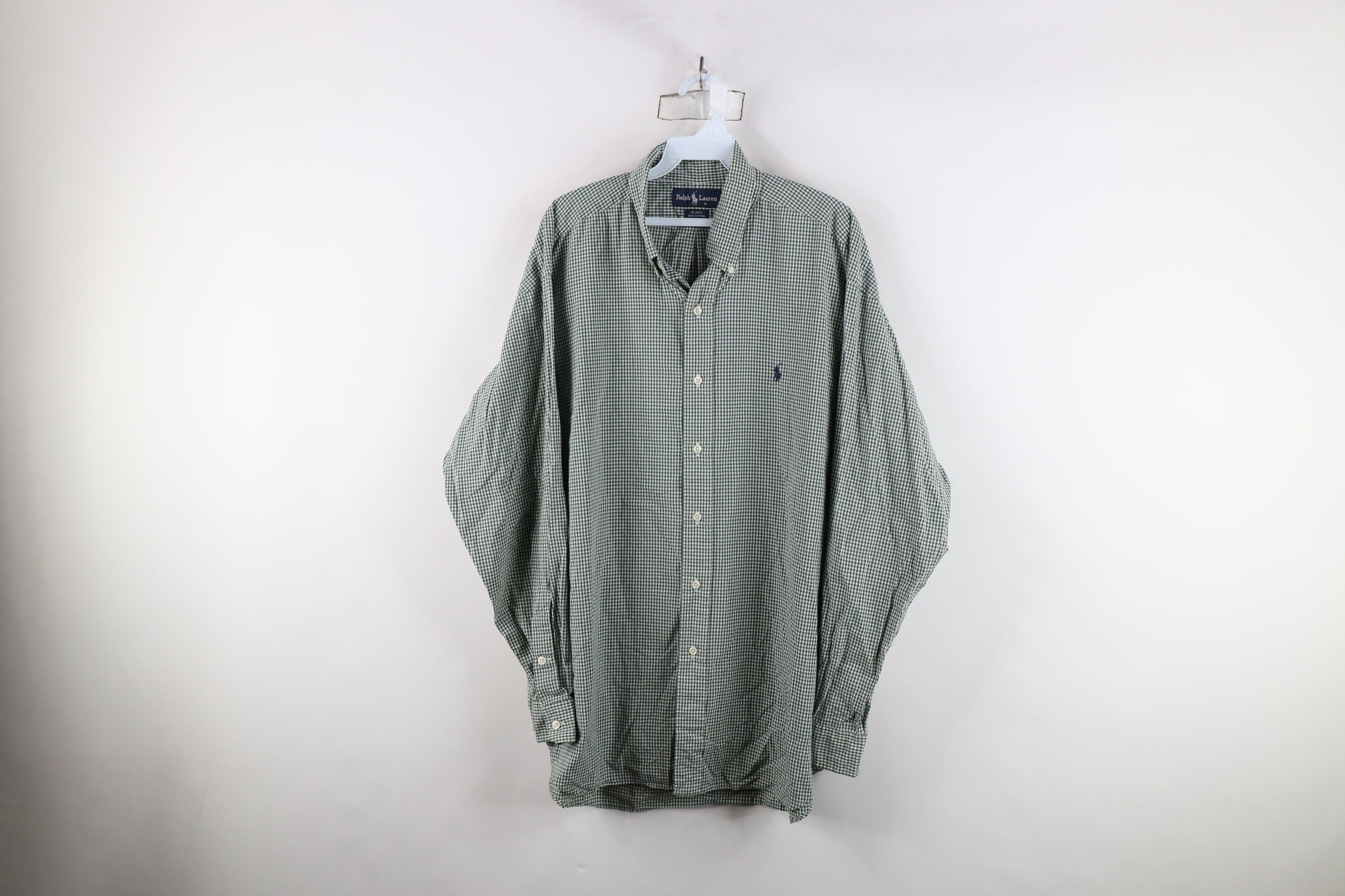 Ralph Lauren Vintage 90s Ralph Lauren Gingham Button Down Shirt Green Size US XL / EU 56 / 4 - 1 Thumbnail
