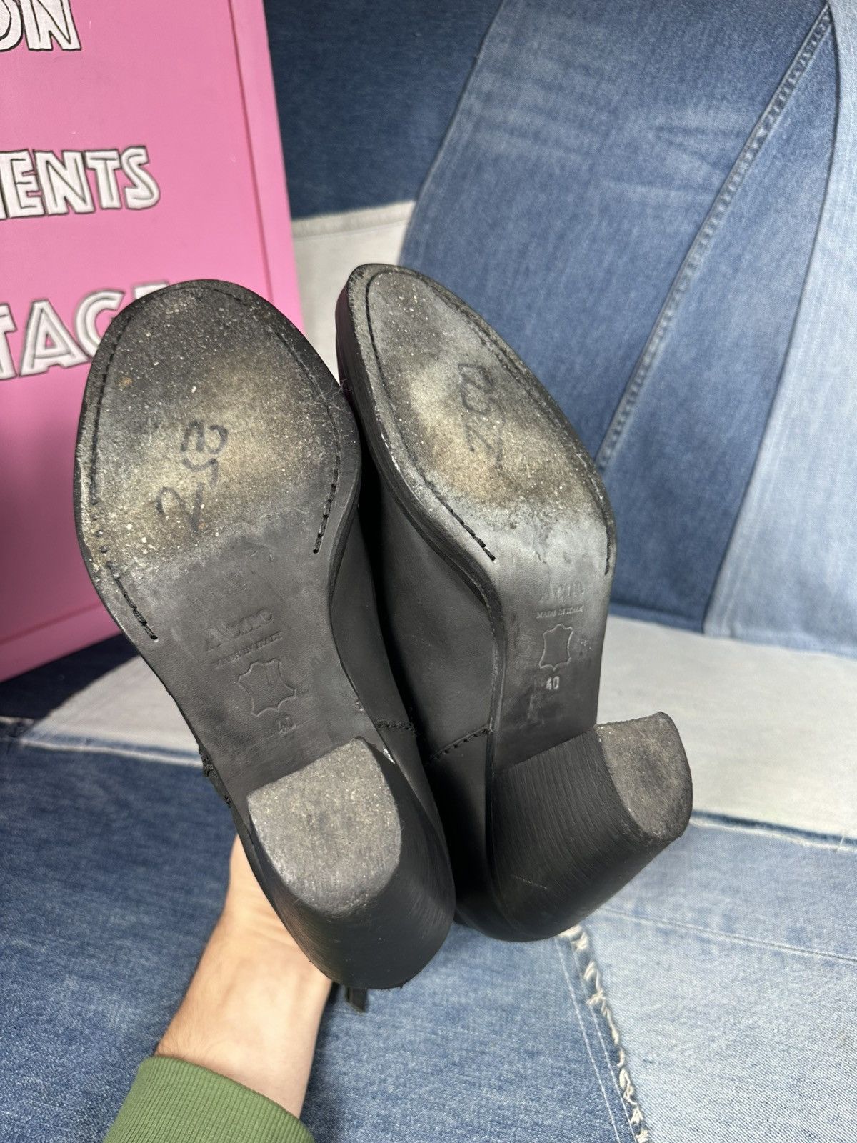 Acne Studios Acne Studios Leather Pistol Black Block Heels Ankle Boots Size US 10 / IT 40 - 21 Thumbnail