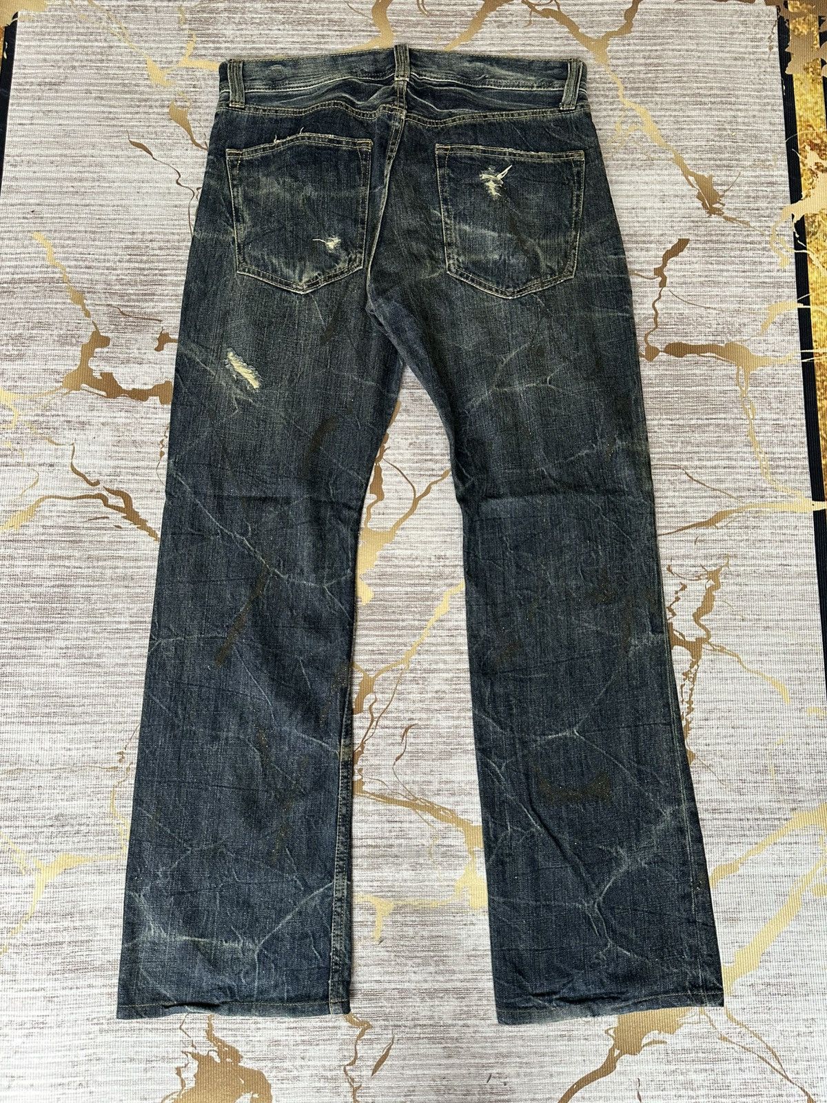 Japanese Brand FLARE Japanese Brand Distressed Claw Marks Design Denim Size US 33 - 3 Thumbnail