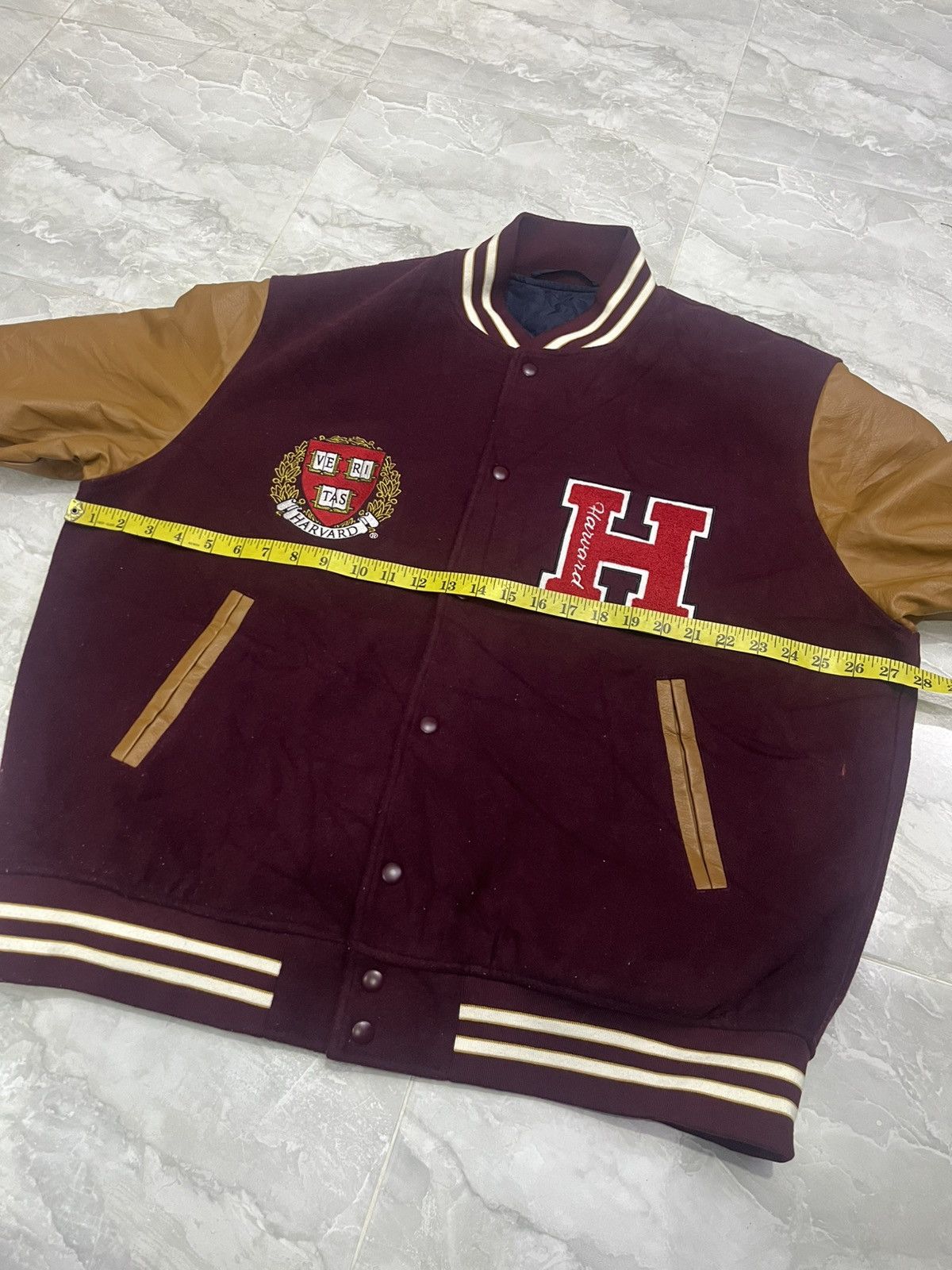 GU GU x Harvard Varsity Jacket Faux Leather Sleeves Size US XL / EU 56 / 4 - 19 Thumbnail