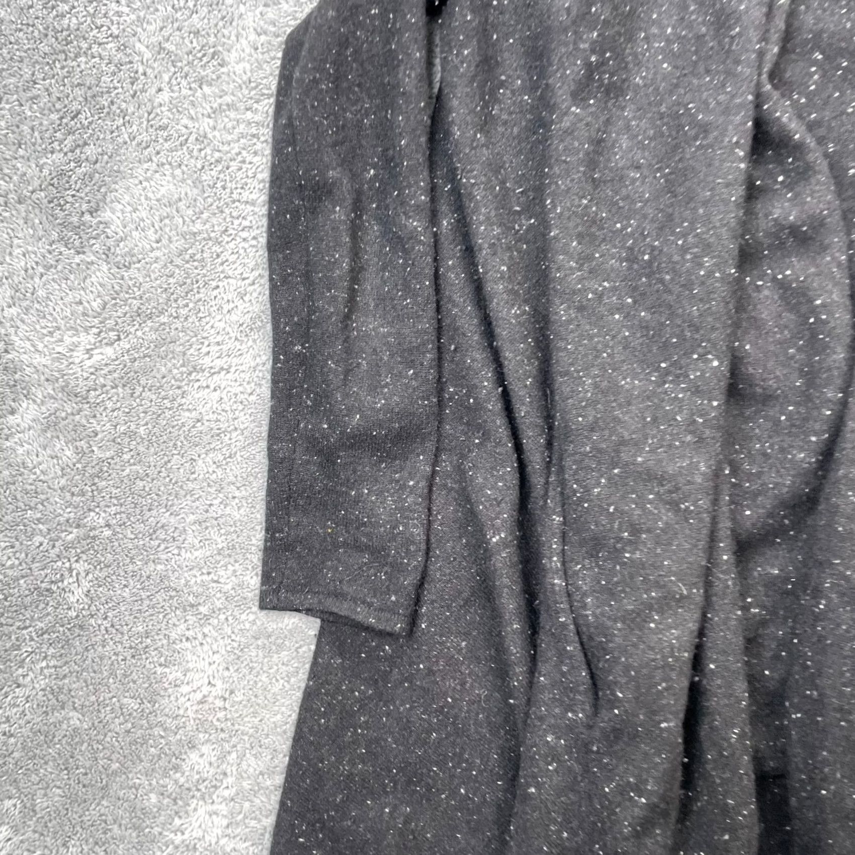 Vintage Ply Cashmere Sweater Women Small Black Cardigan Pockets Hooded Open Front Long Size S / US 4 / IT 40 - 3 Thumbnail