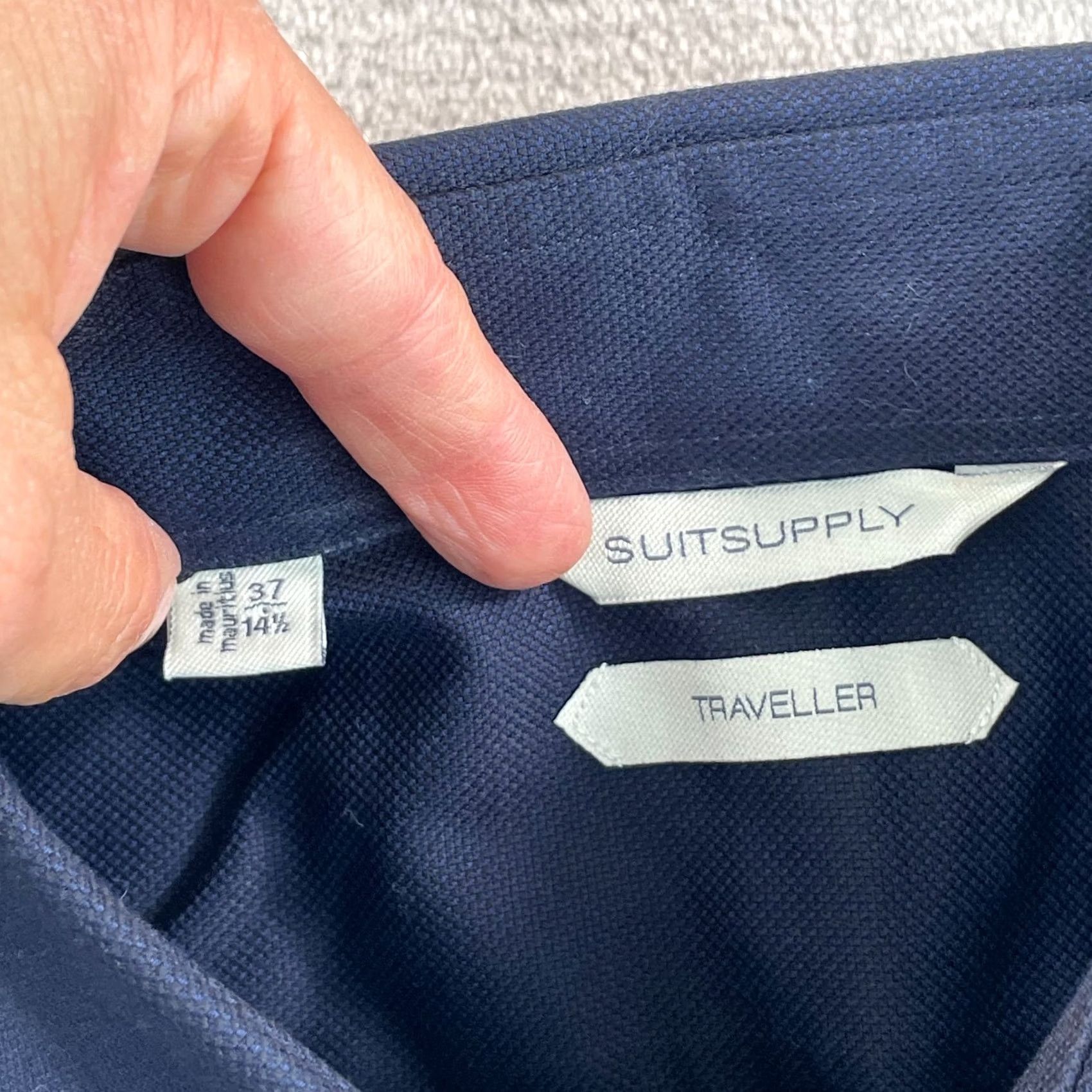 Suitsupply Suitsupply Traveller Dress Shirt Men 37 14.5 Navy Blue Long Sleeve Wrinkle Free Size 40R - 2 Thumbnail