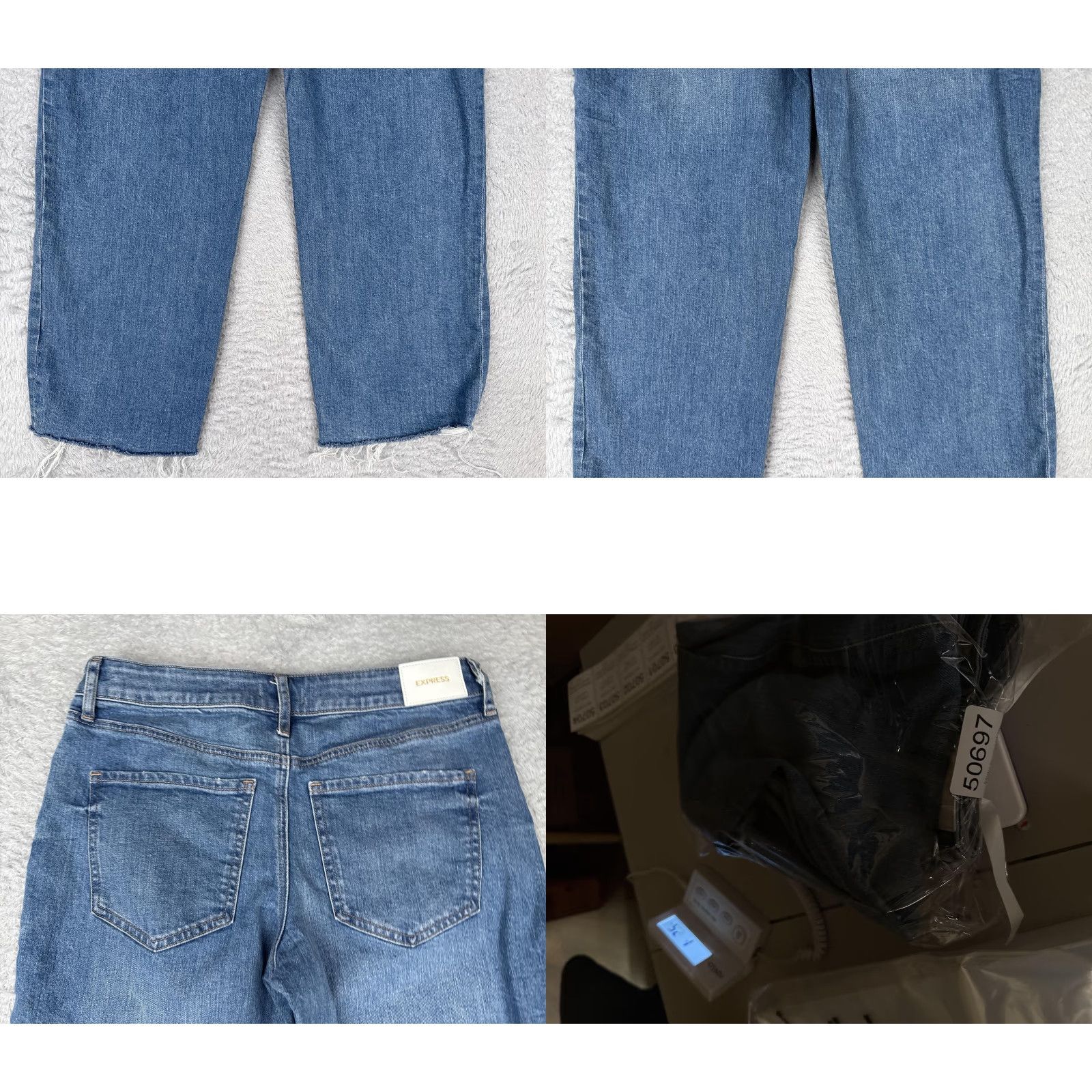 Express Express Jeans Womens 4S Blue 90s Ankle Boot Mid Rise Distressed Raw Hem Jeans Size 27" / US 4 / IT 40 - 10 Thumbnail