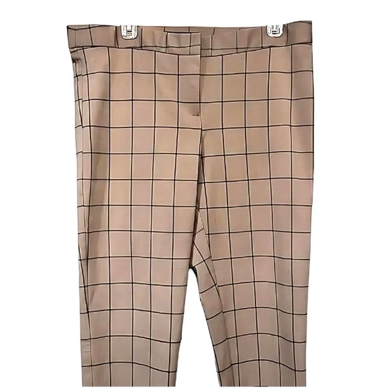 Other Amanda + Chelsea Pants Windowpane Ankle-Length Brown 14 NWOT Size 36" / US 14 / IT 50 - 3 Thumbnail