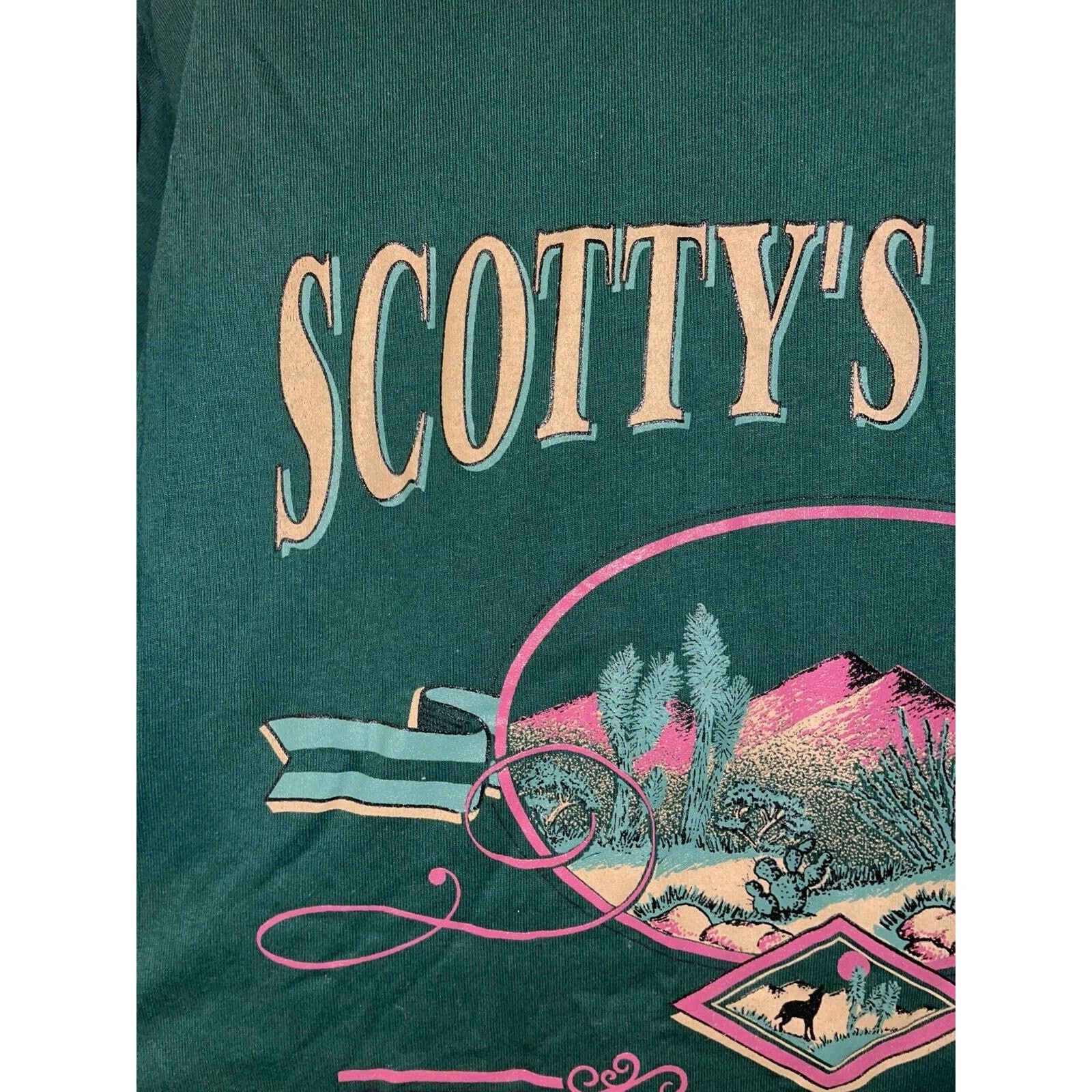Jerzees Vintage Scottys Castle Shirt Death Valley Green Tee VTG 90s Size US L / EU 52-54 / 3 - 4 Thumbnail