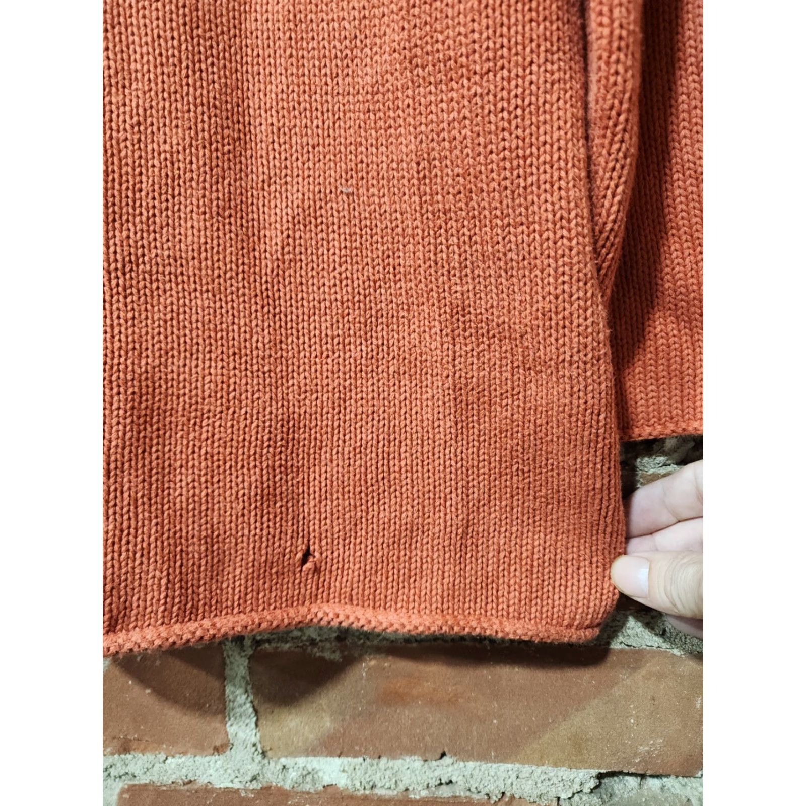 J. Jill J.Jill Womens Knit Orange Turtleneck Medium Shirt Clothing Knit Top Wom en Casual Regular 100% Cotton Pullover Long Sleeve Size M / US 6-8 / IT 42-44 - 4 Thumbnail