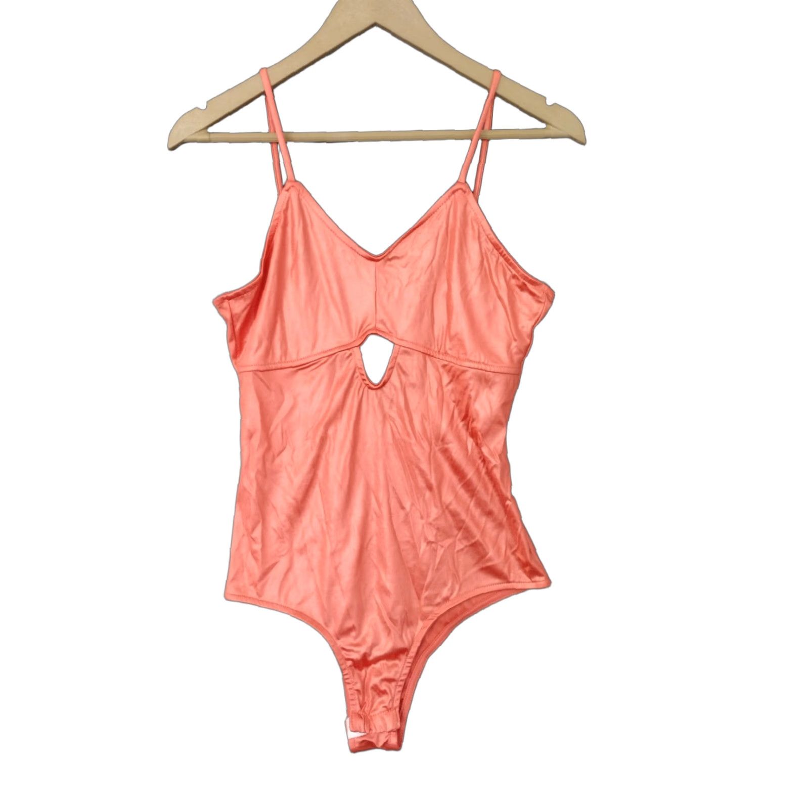 Vintage Codigo Women's One Piece Peach Keyhole Spaghetti Strap Swimsuit L Size ONE SIZE - 1 Thumbnail