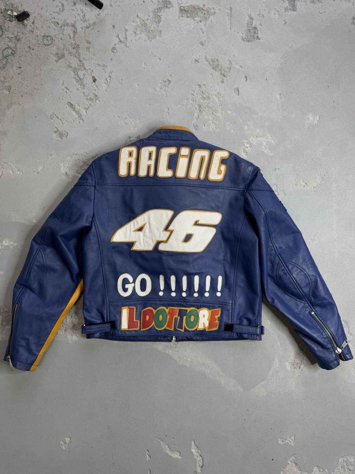 Other VINTAGE RACING LEATHER JACKET V/46 VALENTINO ROSSI STYLE Size US XXL / EU 58 / 5 - 5 Thumbnail