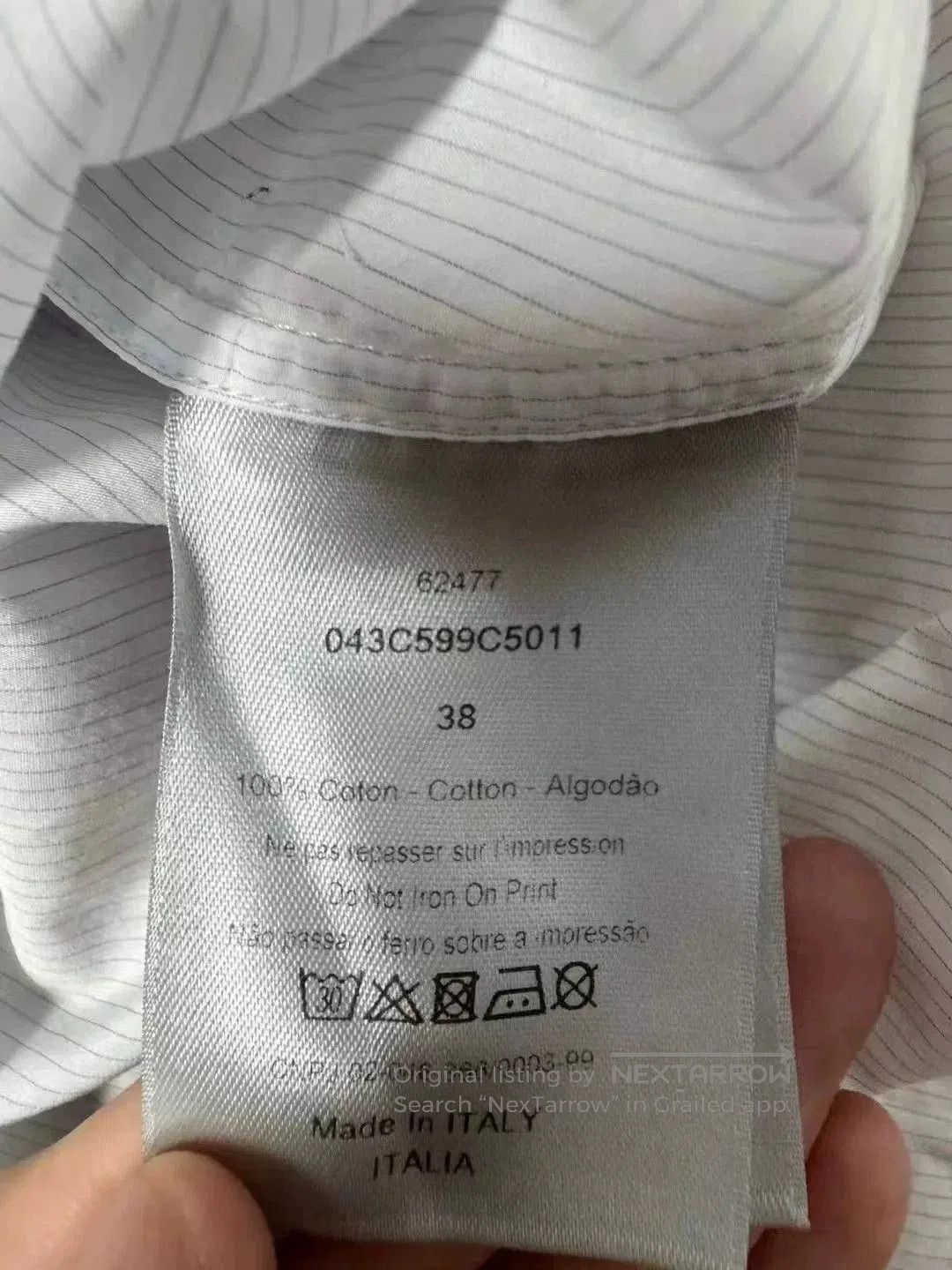 Dior Dior White Short Sleeve Shirt with Pin. Size US M / EU 48-50 / 2 - 5 Thumbnail
