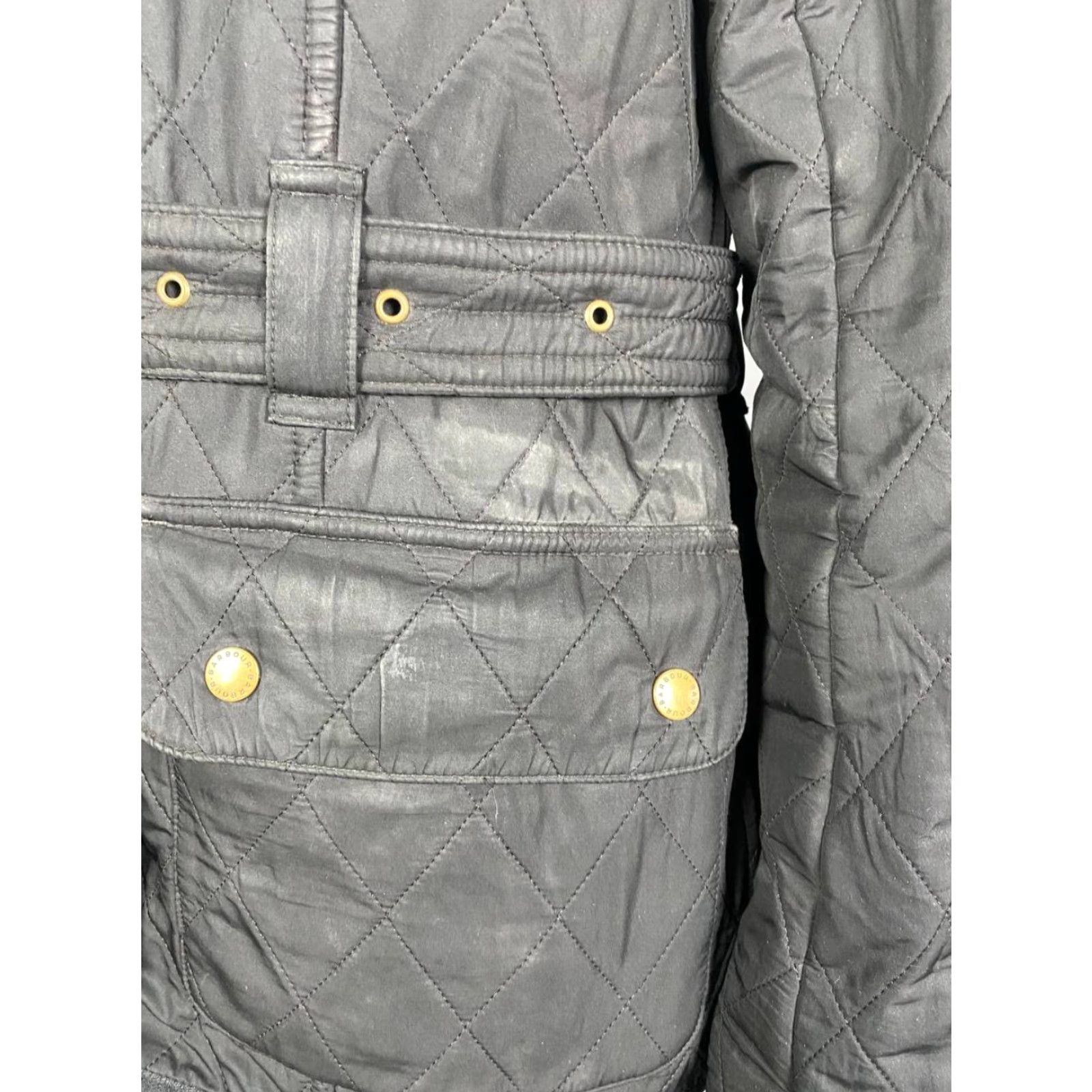 Barbour Barbour International Womens Quilted Jacket Long Sleeve Zip Belted Black 10 Jacket Womens Barbour International Quilted Belted Long Sleeve Black 10 Size L / US 10 / IT 46 - 5 Thumbnail