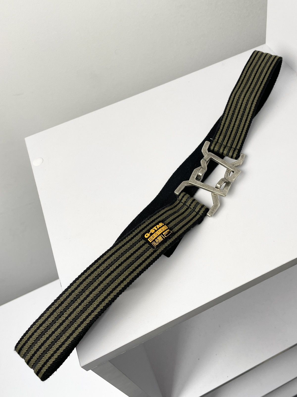 G-Star × Vintage 🦎VINTAGE🦎 G Star Raw Military elastic striped Y2K Belt Size 36 - 1 Thumbnail