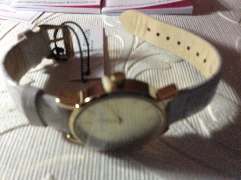 Designer Daisy Dixon ladies gold dial grey leather strap watch Size ONE SIZE - 4 Thumbnail