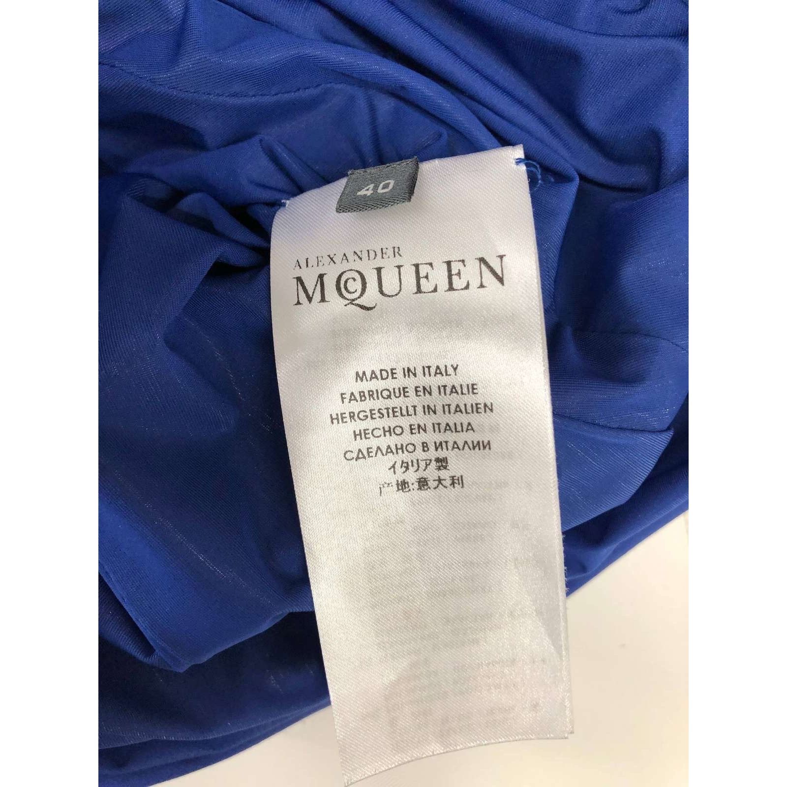 Alexander McQueen Alexander McQueen Blue Fitted Dress - IT40 Size S / US 4 / IT 40 - 8 Thumbnail