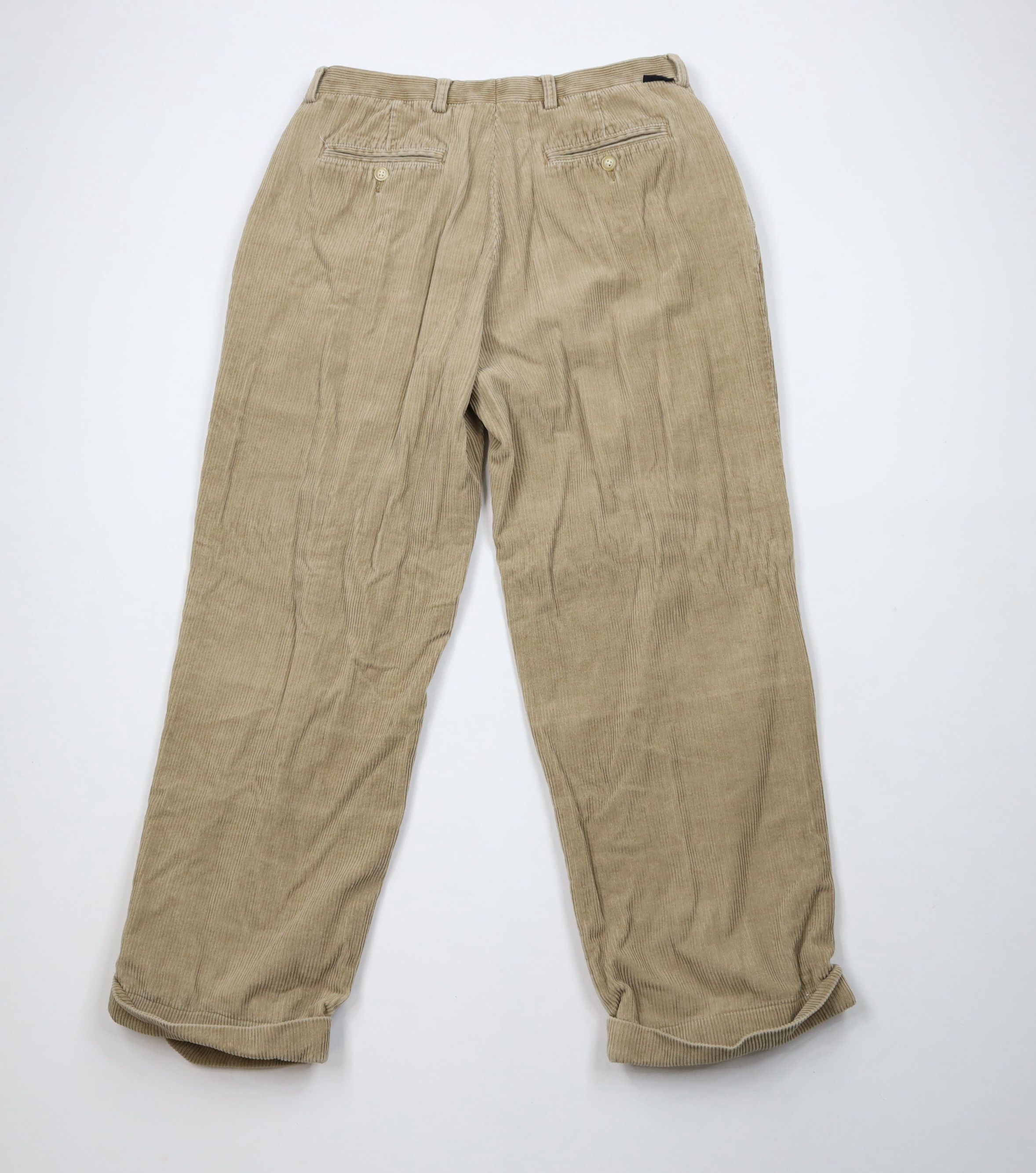 Nautica × Vintage Vintage 90s Nautica Wide Leg Corduroy Chino Pants Beige Size US 32 / EU 48 - 8 Thumbnail