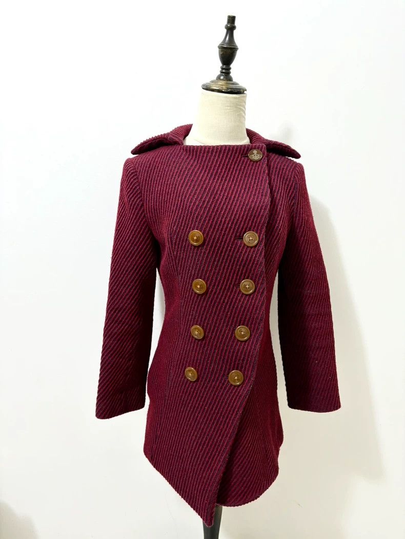 Other Vivienne Westwood size3 Red texture double row collar coat Size M / US 6-8 / IT 42-44 - 3 Thumbnail
