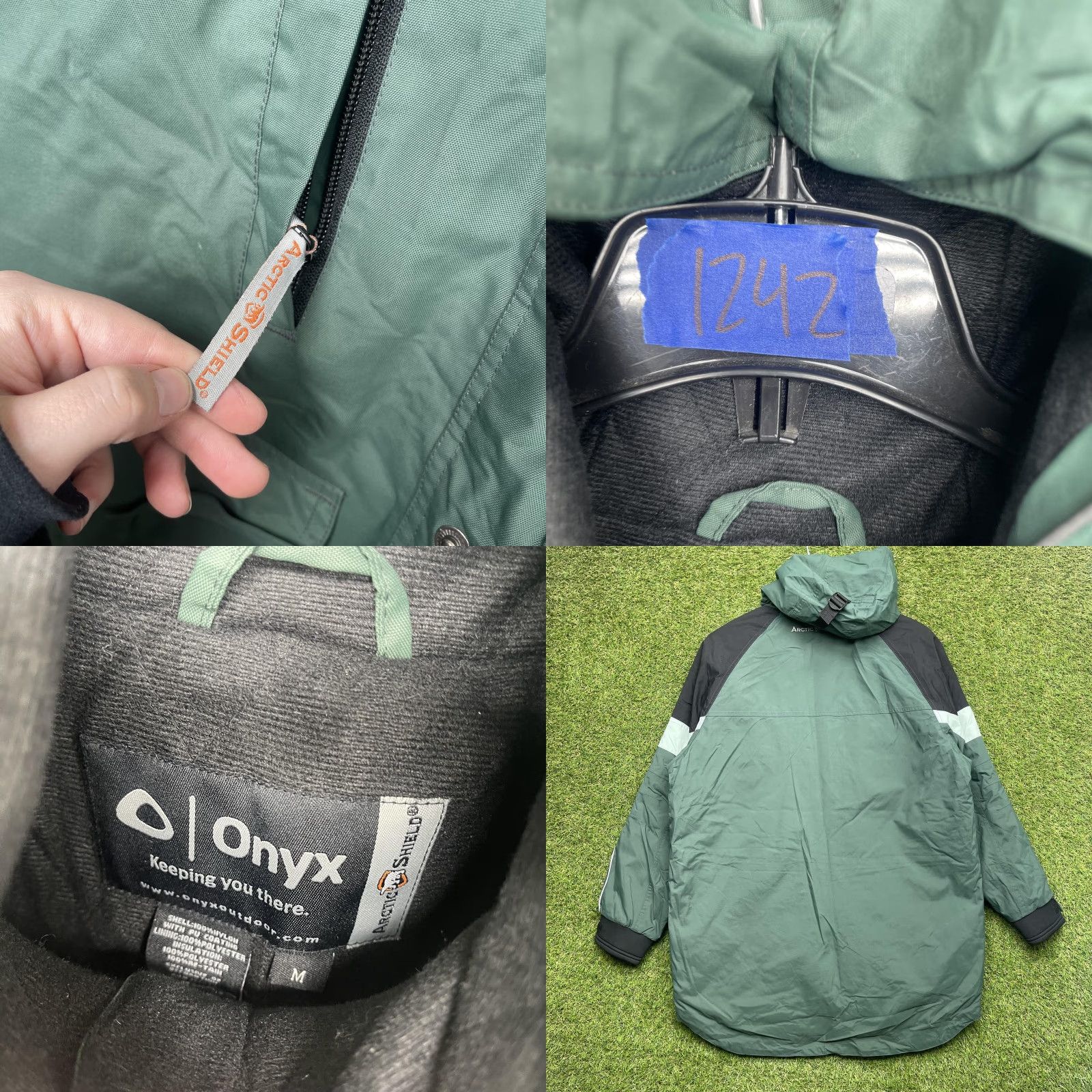 Vintage Onyx Arctic Shield Coat Parka Medium Green Hooded Insulated Nylon Polyester Outdoor Hunting Ski Mens Size US M / EU 48-50 / 2 - 8 Thumbnail