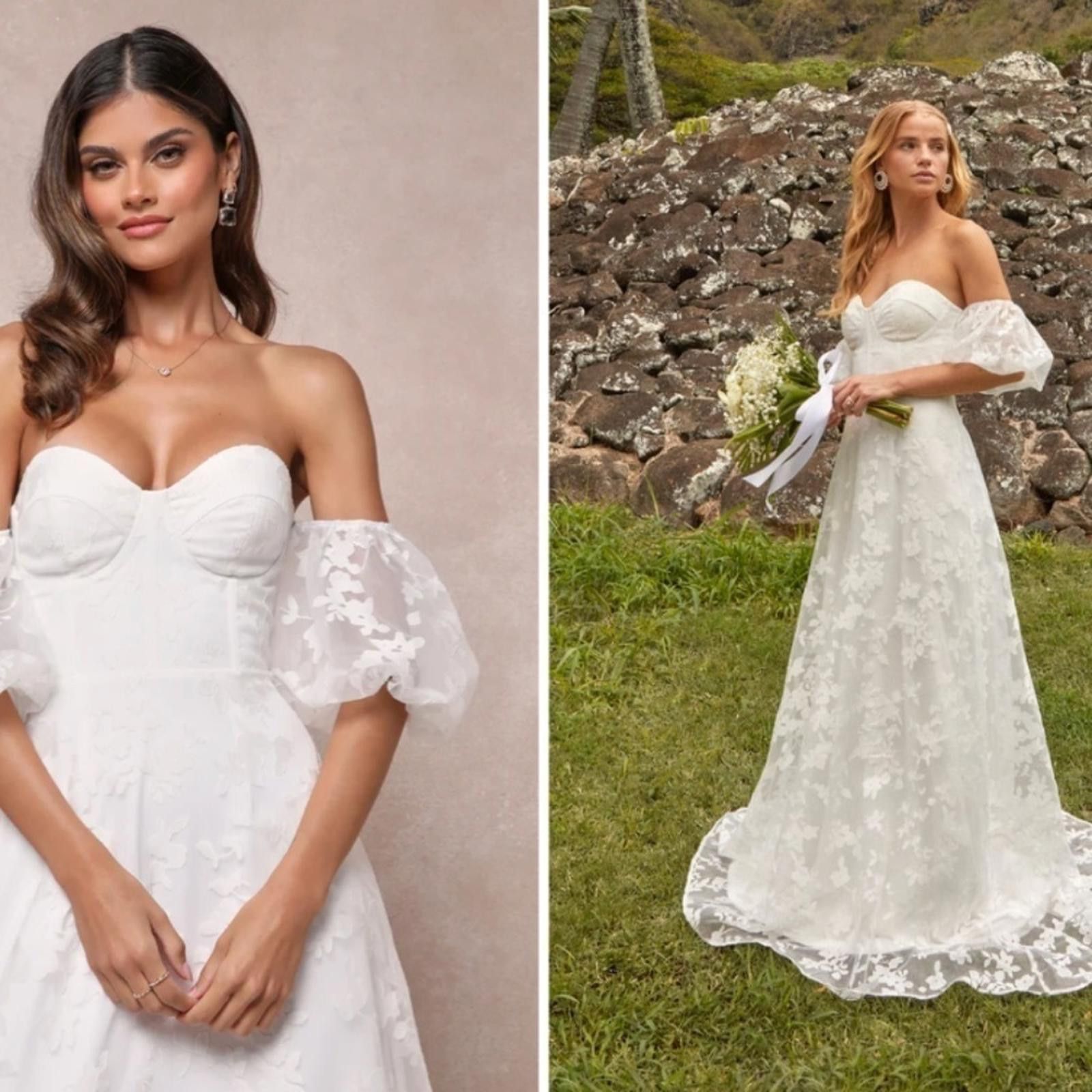 Lulus LULU's Sexy Bridal Wedding Floral Boho Flowy Gown Size S / US 4 / IT 40 - 1 Thumbnail
