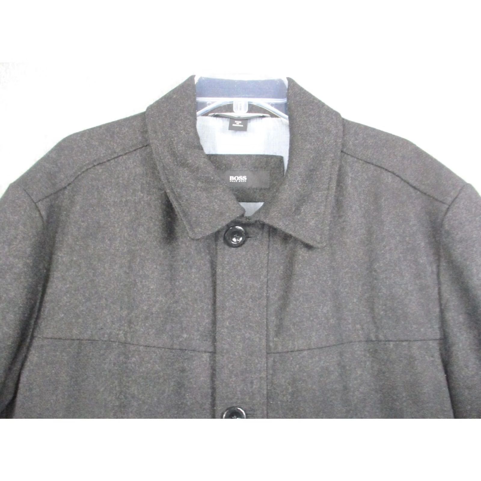 Hugo Boss Hugo Boss Jacket Mens Large Gray Wool Cashmere Car Coat Button Topcoat Size US L / EU 52-54 / 3 - 2 Thumbnail