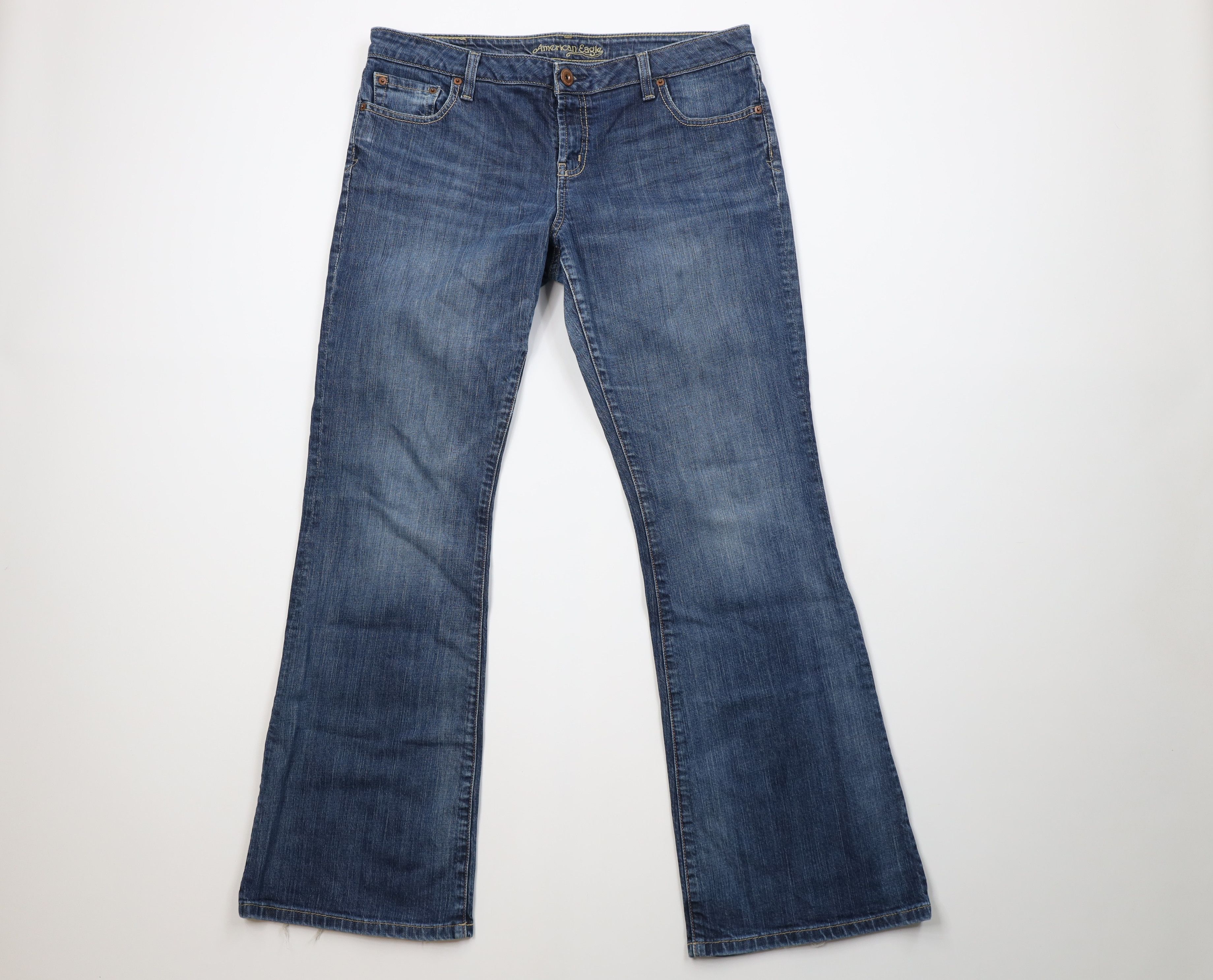 American Eagle Outfitters Vintage 90s Y2K American Eagle Flared Wide Leg Jeans Blue Size 36" / US 14 / IT 50 - 1 Thumbnail