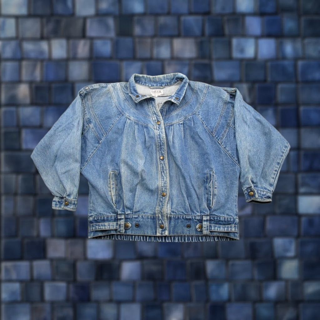 Denime VINTAGE SBII Denim Jacket Pocket 80s 90s Streetwear Women's Size S Blue Jacket Women Size S / US 4 / IT 40 - 1 Thumbnail