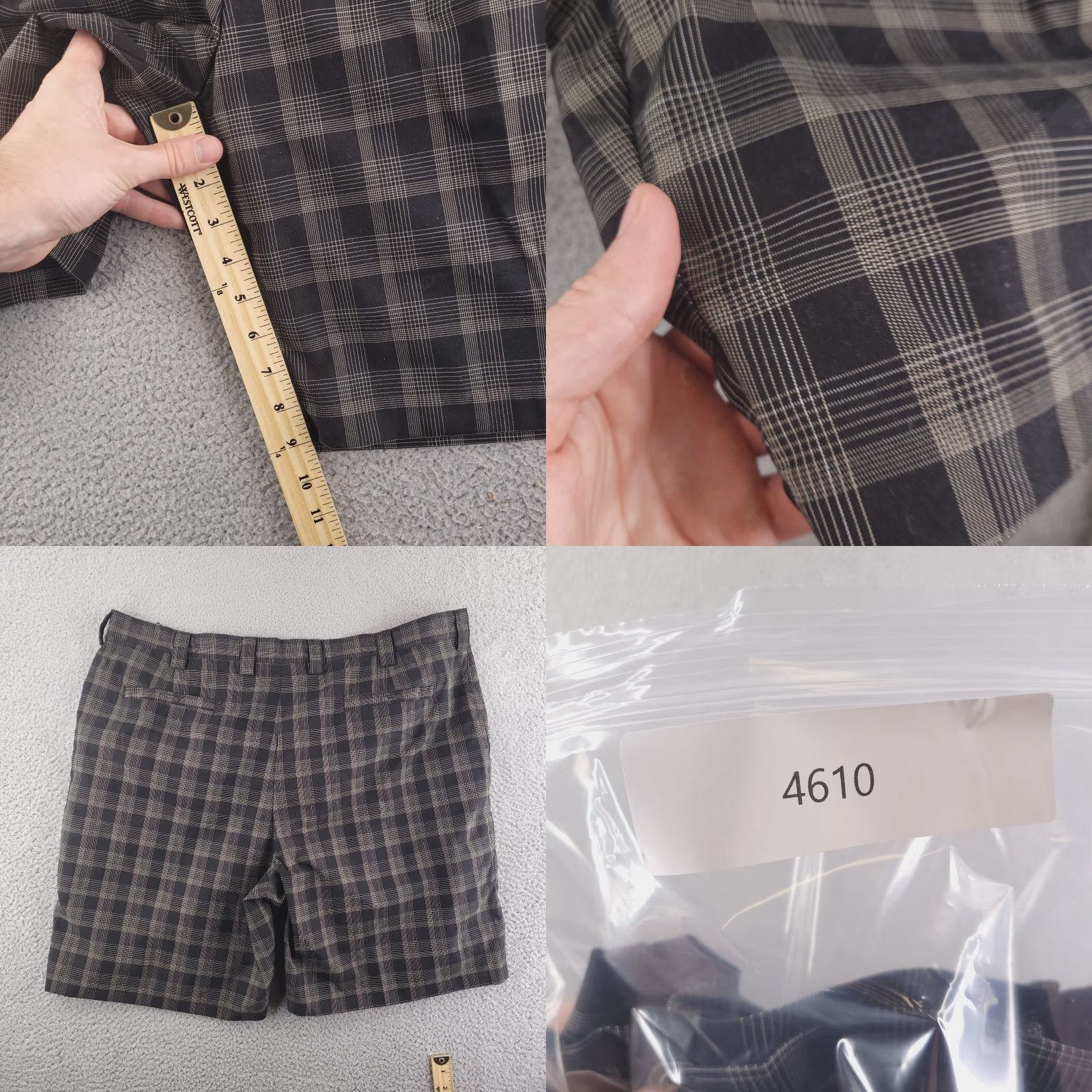 Izod IZOD Shorts Bermuda Mens 42 Black Golf 100% Polyester Check Flat Front Waist 42 Vintage No Mens Size US 42 / EU 58 - 8 Thumbnail