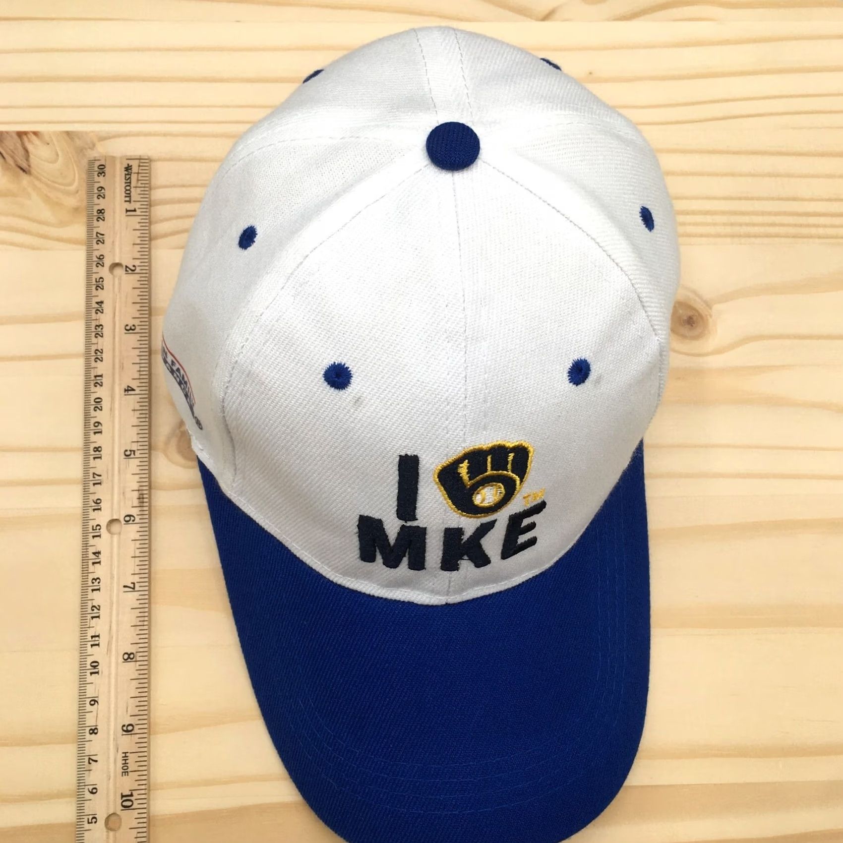 Vintage Milwaukee Brewers Baseball Cap Hat Mens One Size White Blue I Love MKE Logo Size ONE SIZE - 3 Thumbnail