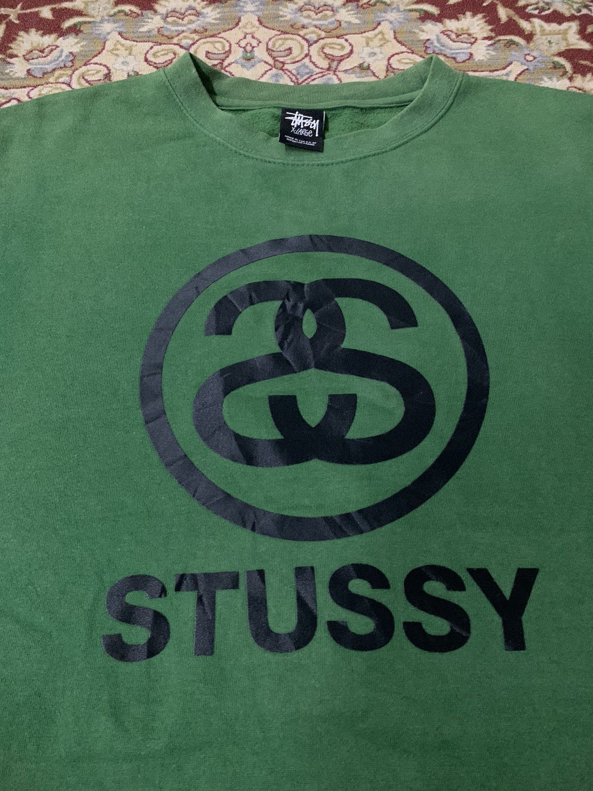 Stussy VINTAGE STUSSY BIG LOGO SWEATSHIRT RARE GREEN COLOUR Size US XL / EU 56 / 4 - 5 Thumbnail