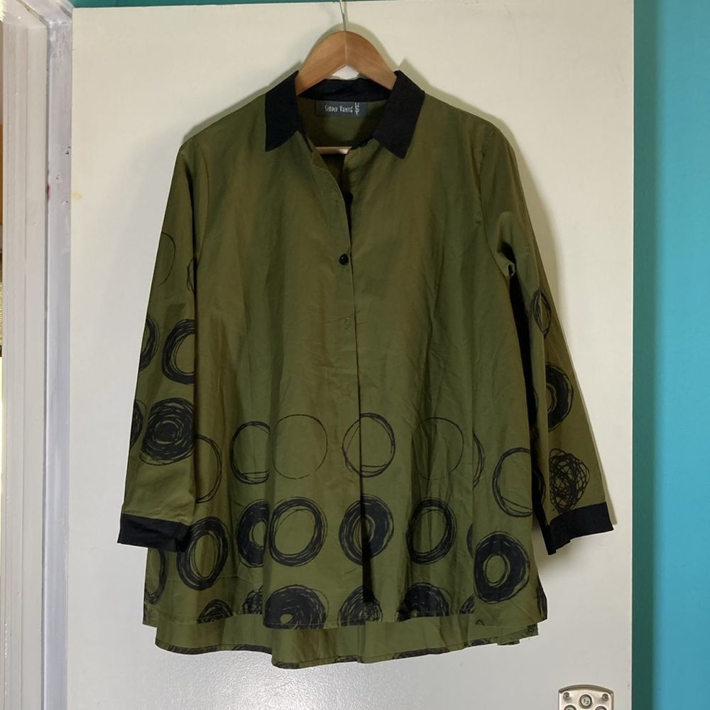 Rundholz Simply Vanite Couture Womens OS A-Line Oversized Button Up S Size ONE SIZE - 5 Thumbnail