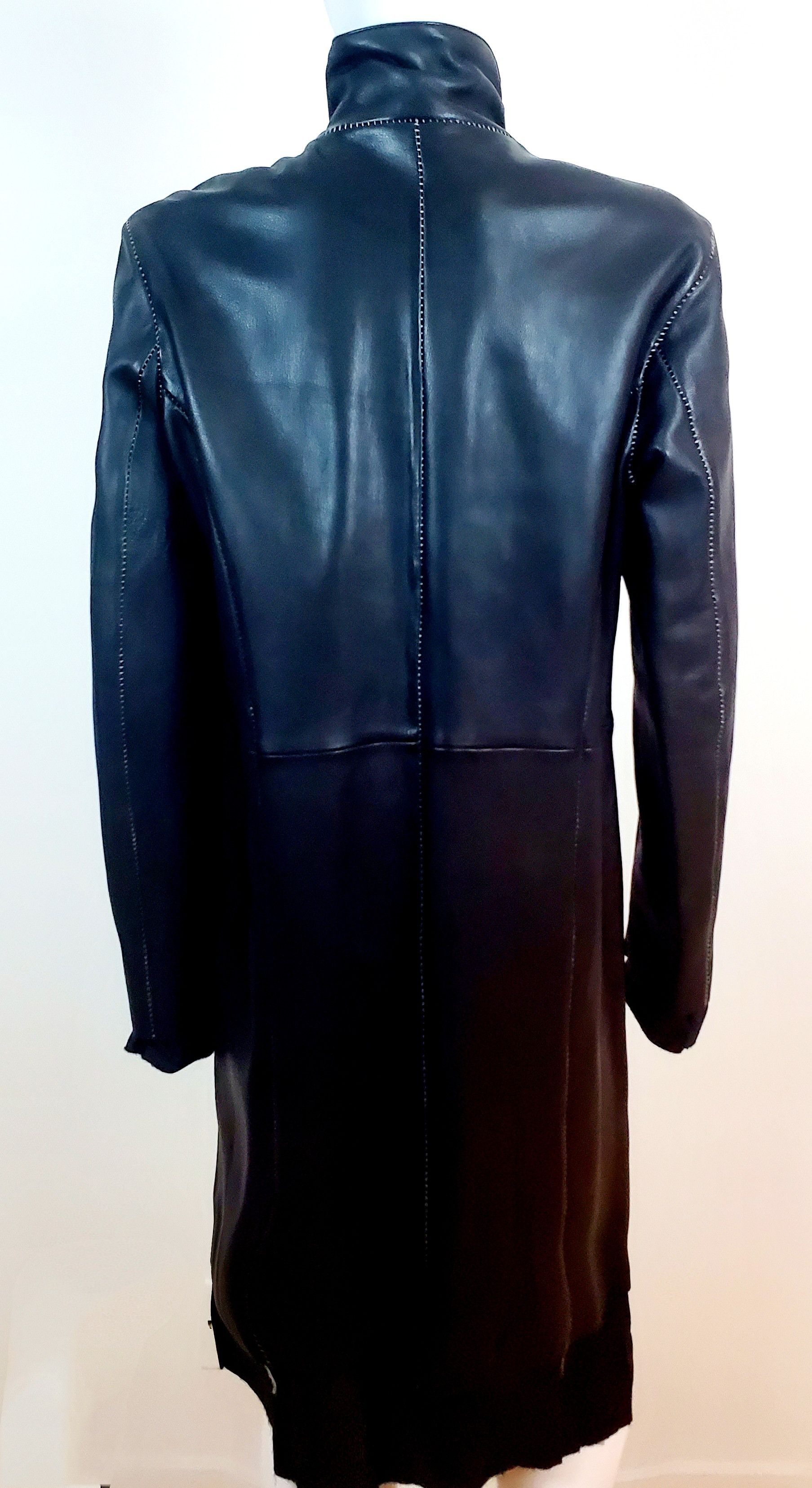 Army Of Me Army of Me Draped Genuine Leather Parka Overcoat Jacket Size US XL / EU 56 / 4 - 7 Thumbnail
