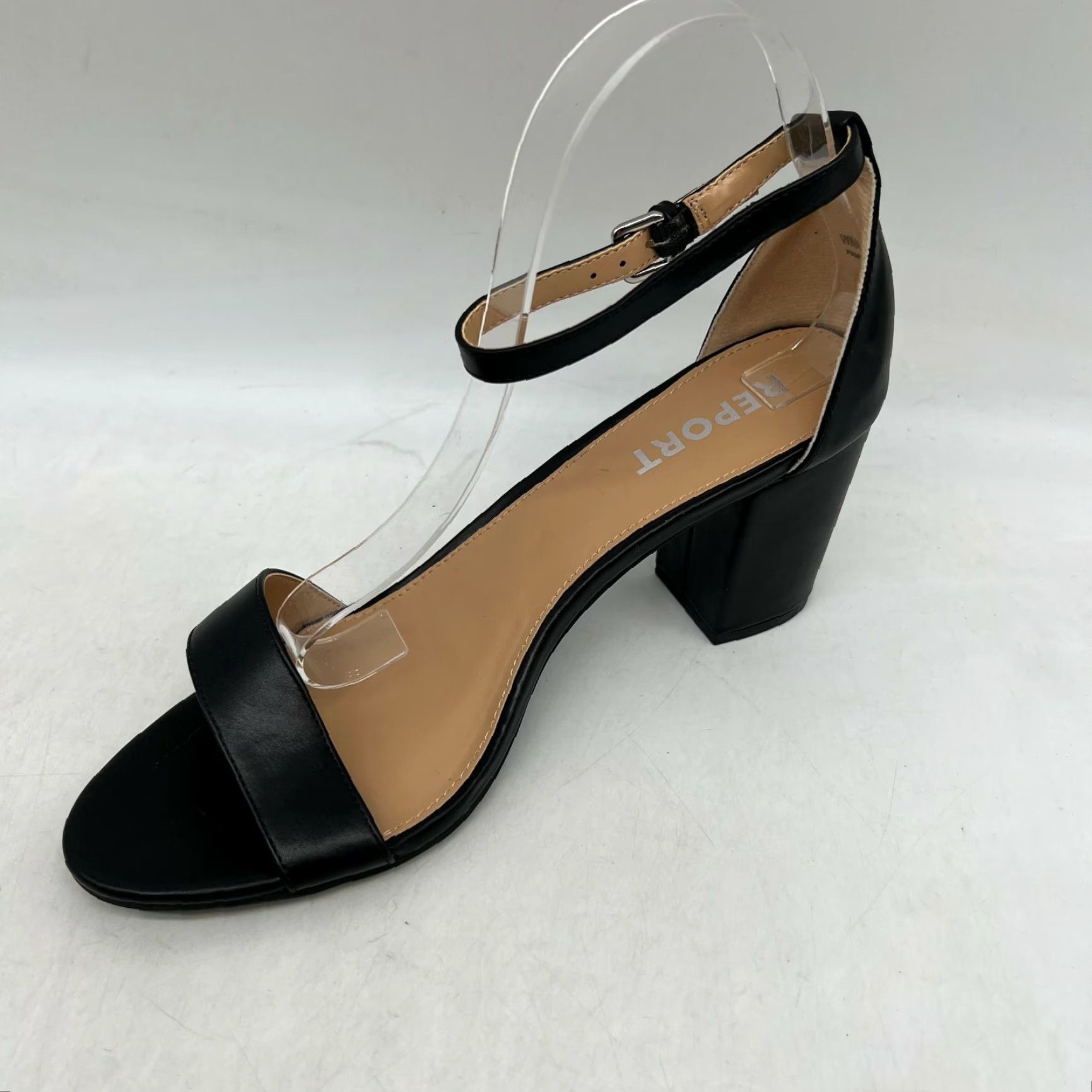 Vintage VINTAGE Report Womens Open Toe Strappy Block Heel Shoes Size 10 Black Comfort Party Size US 10 / IT 40 - 3 Thumbnail