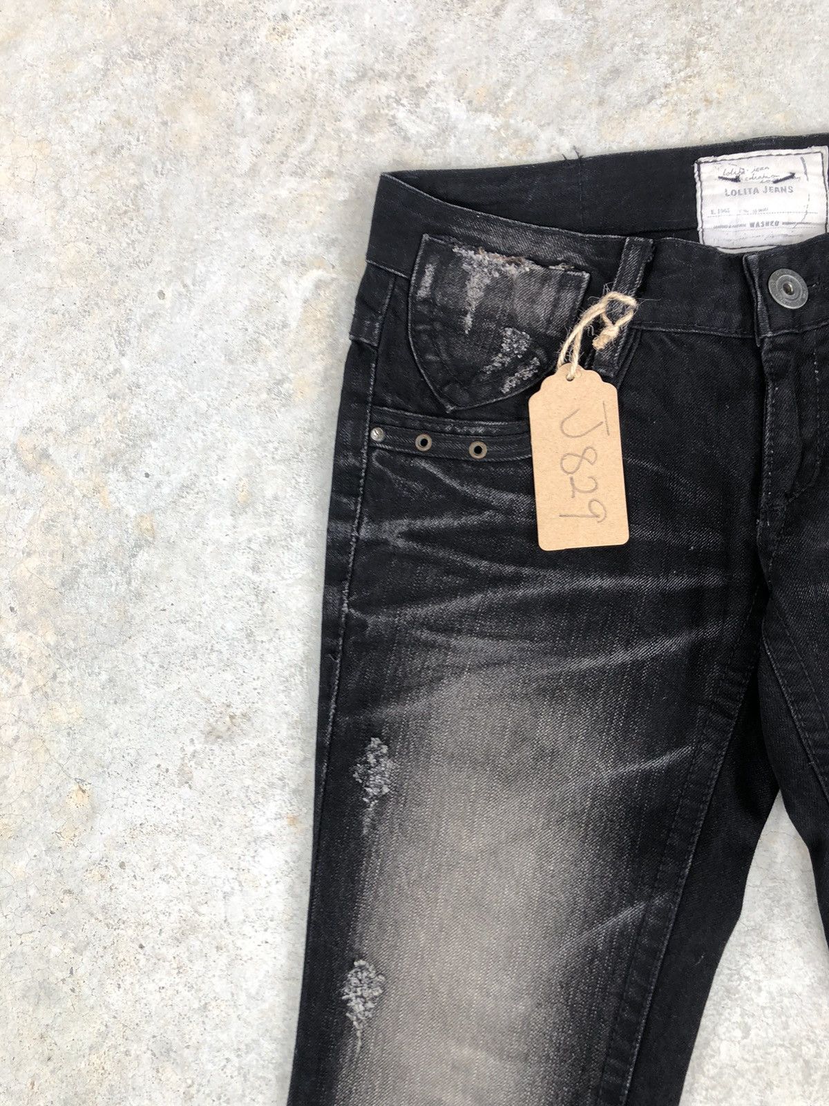 If Six Was Nine Rare Lolita Flared Jeans Distressed Jeans Size US 31 - 4 Thumbnail