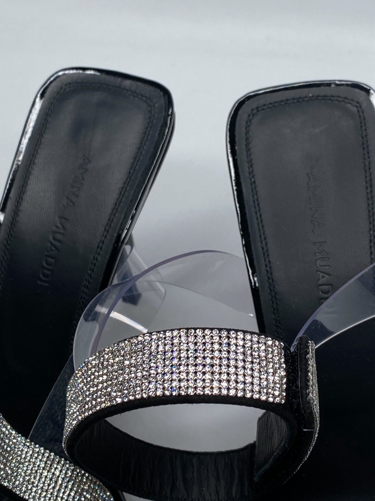 Amina Muaddi Amina Muaddi Rih 95mm crystal-embellished sandals size 36.5 Size US 6.5 / IT 36.5 - 11 Thumbnail