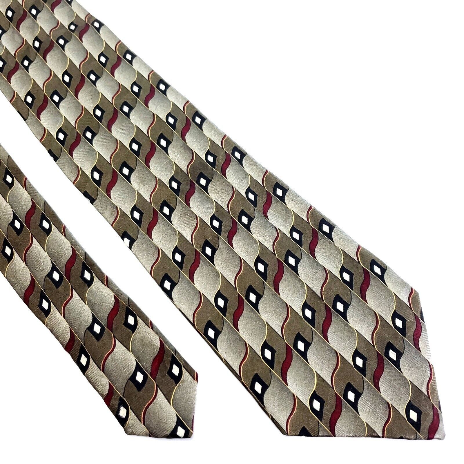 Croft & Barrow Croft Barrow Silk Tie Print Green Geometric Wide Size ONE SIZE - 1 Thumbnail