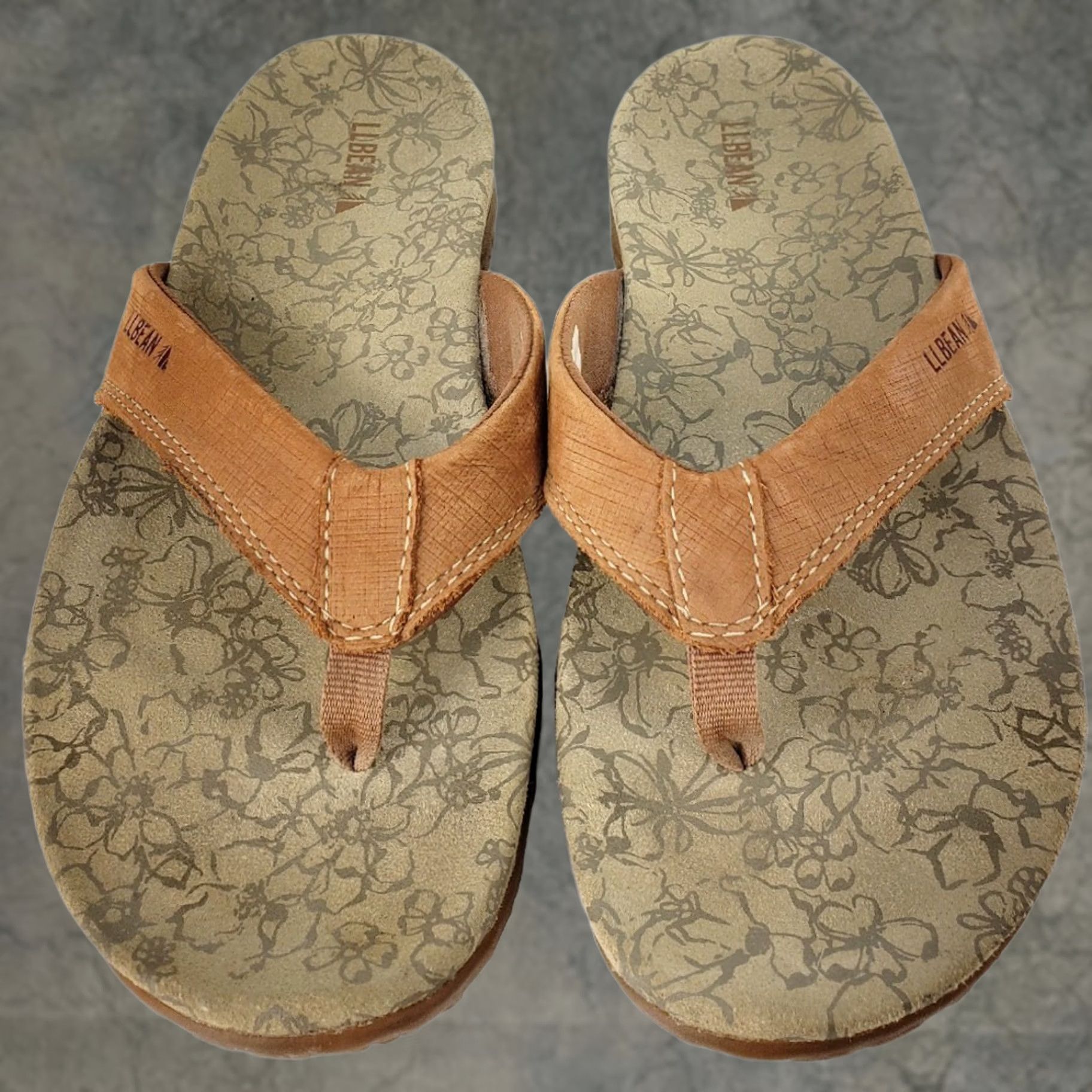 Vintage L.L. Bean Women'S 7M Light Brown Run About Flip Flop Thong Sandals 299716 Sandals Casual Comfort Motion Control Slip On Flat 7M Womens Size US 7 / IT 37 - 1 Thumbnail