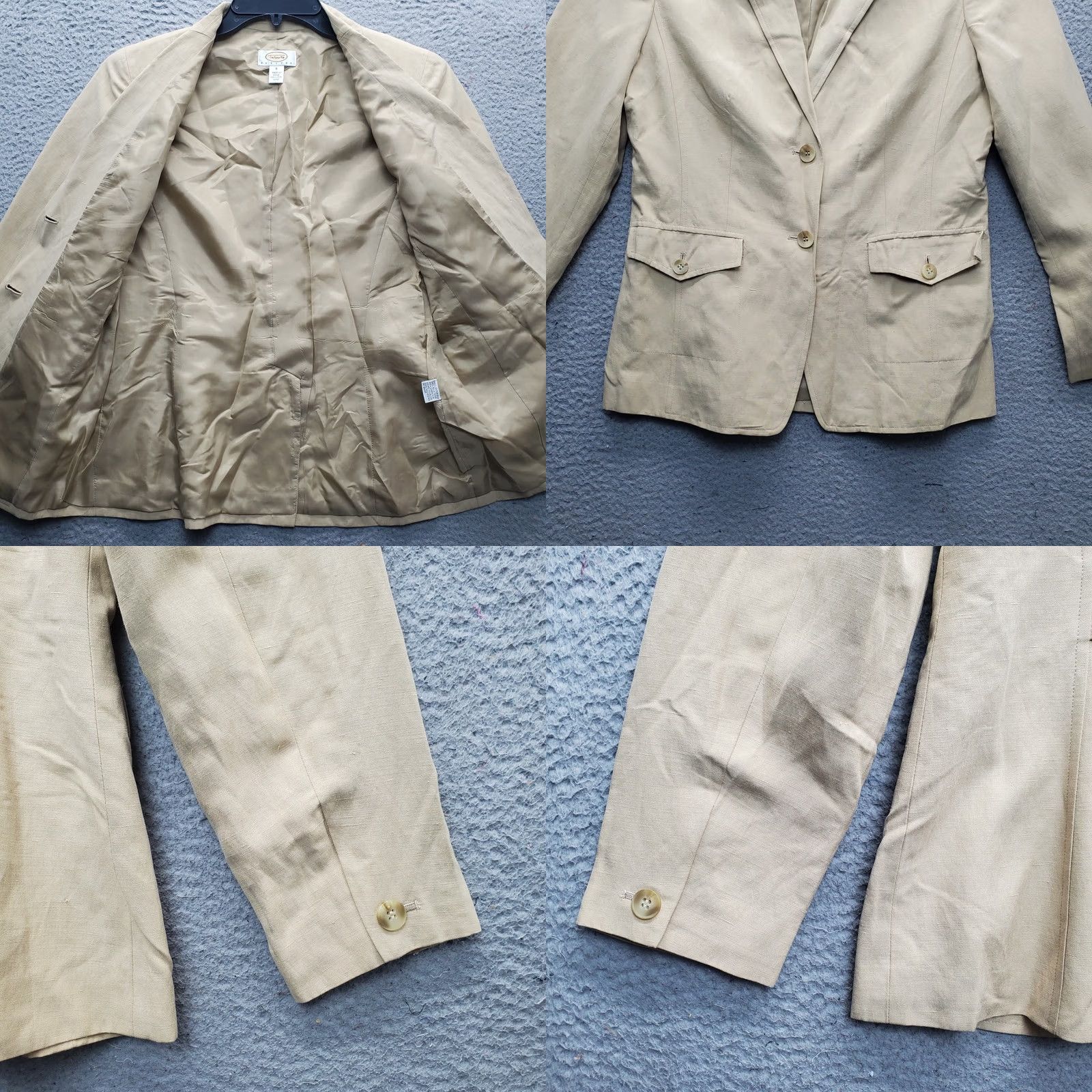 Talbots Talbots Blazer Jacket Womens 8P Brown Lined Single Breasted Business Silk Linen Size M / US 6-8 / IT 42-44 - 8 Thumbnail