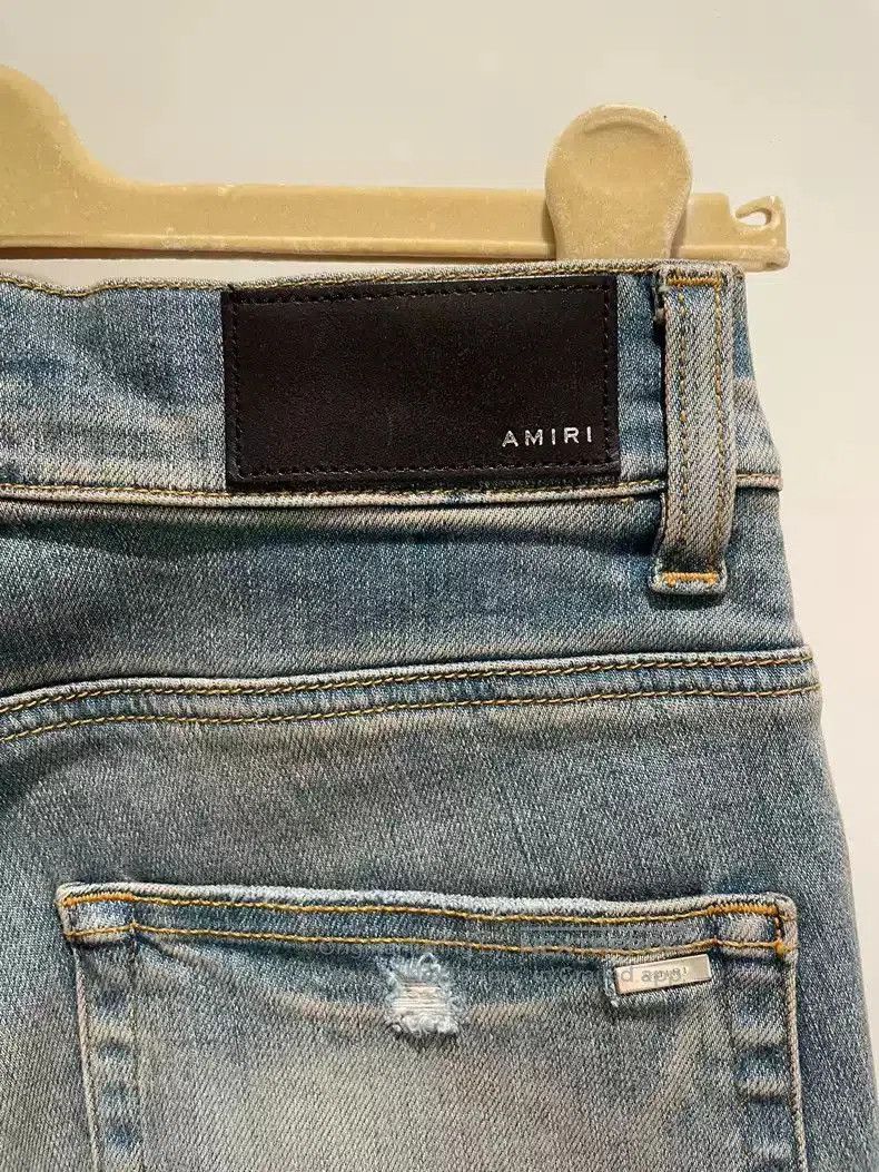 Amiri Amiri ripped jeans in yellow wash. Size US 29 - 3 Thumbnail