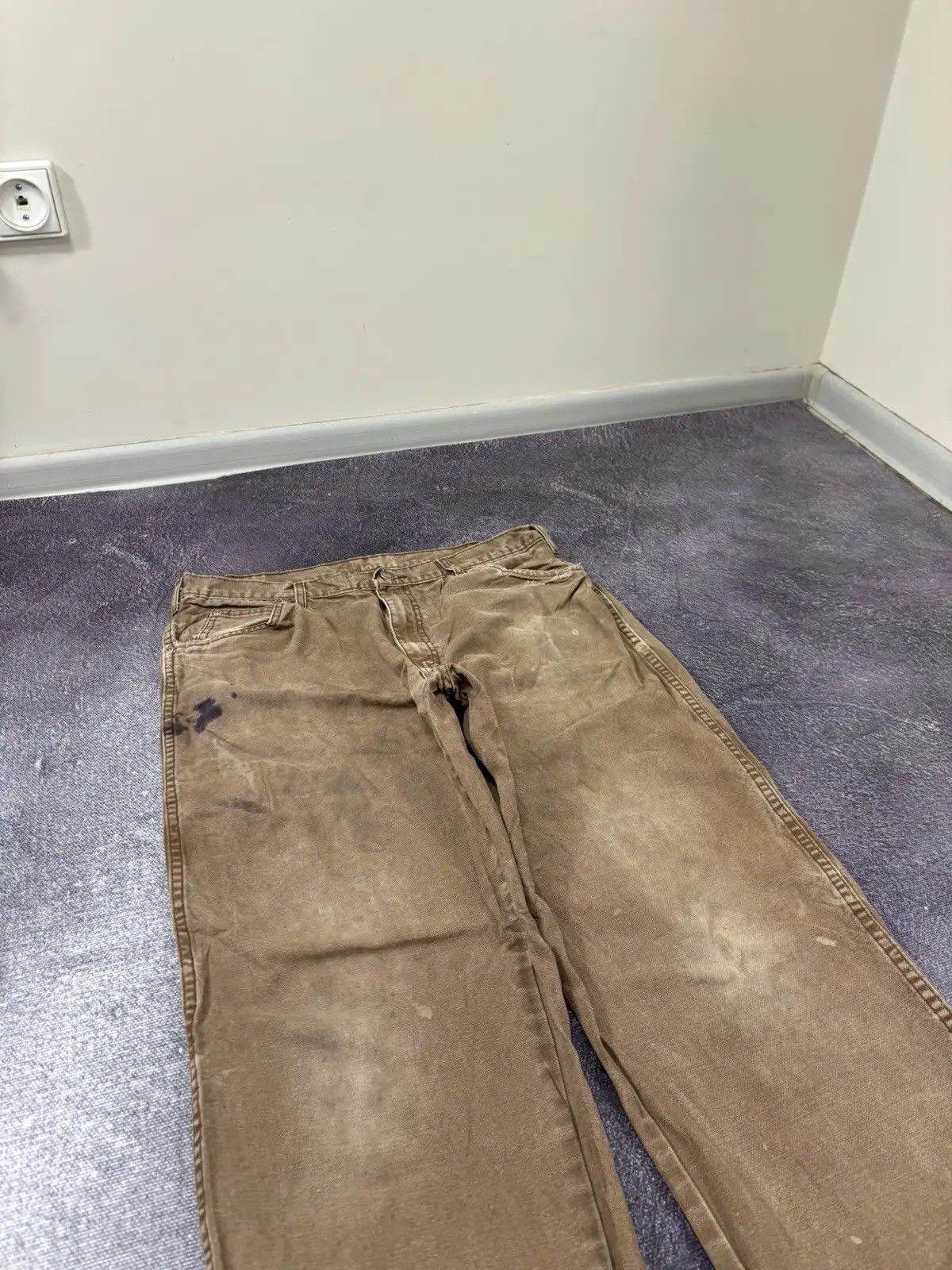 Dickies × Vintage Vintage Dickies Brown Ripped Hype Work Baggy Pants Jeans Size US 36 / EU 52 - 9 Thumbnail