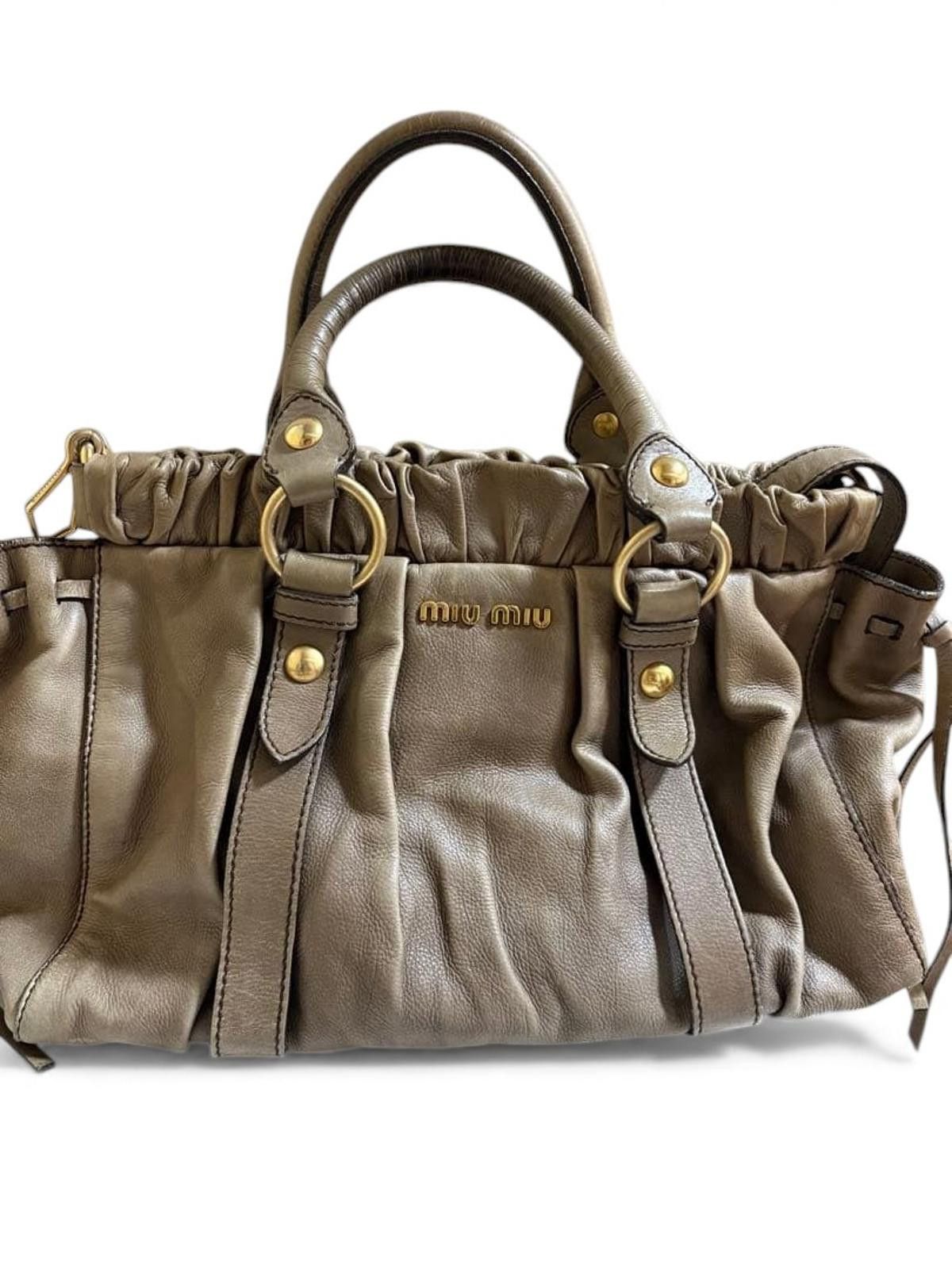 Miu Miu Miu Miu - Leather Handbag Taupe Size ONE SIZE - 2 Thumbnail