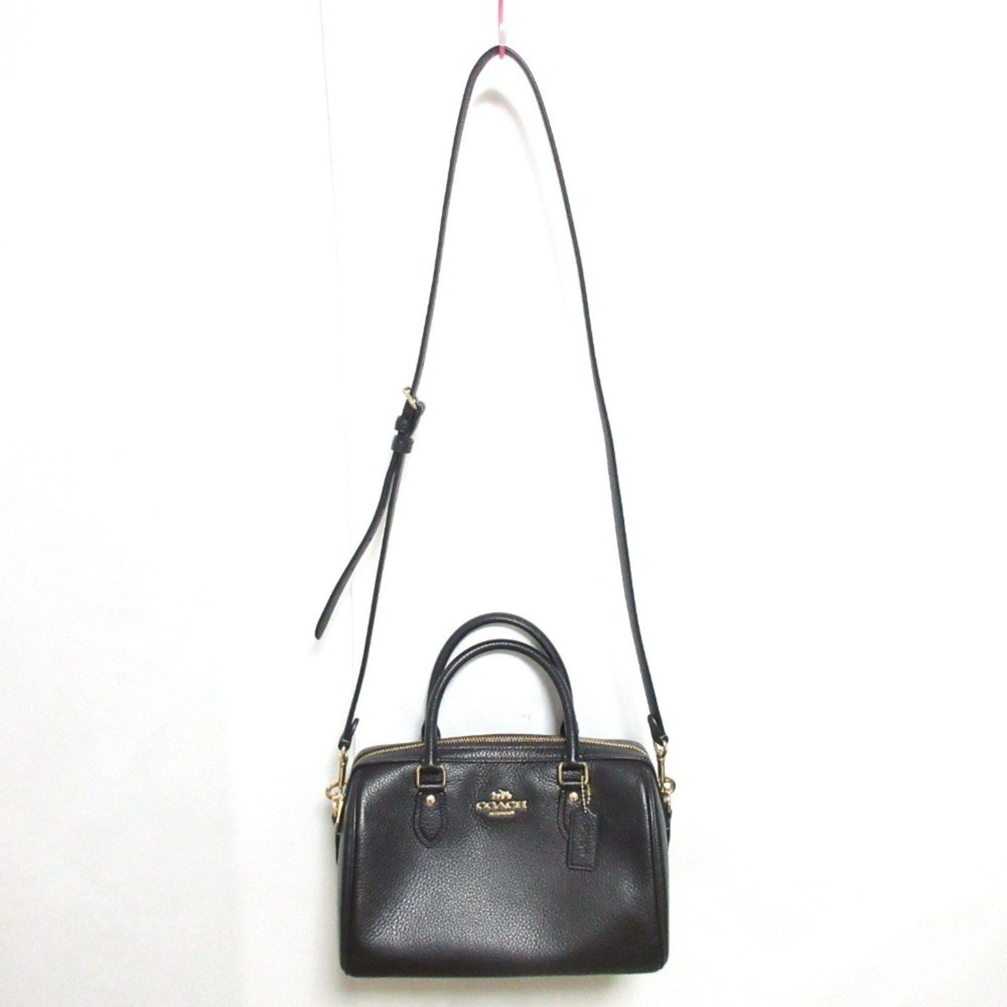 Coach Lowan Satchel Leather 2Way Handbag Shoulder Bag Cv962 Black Women's