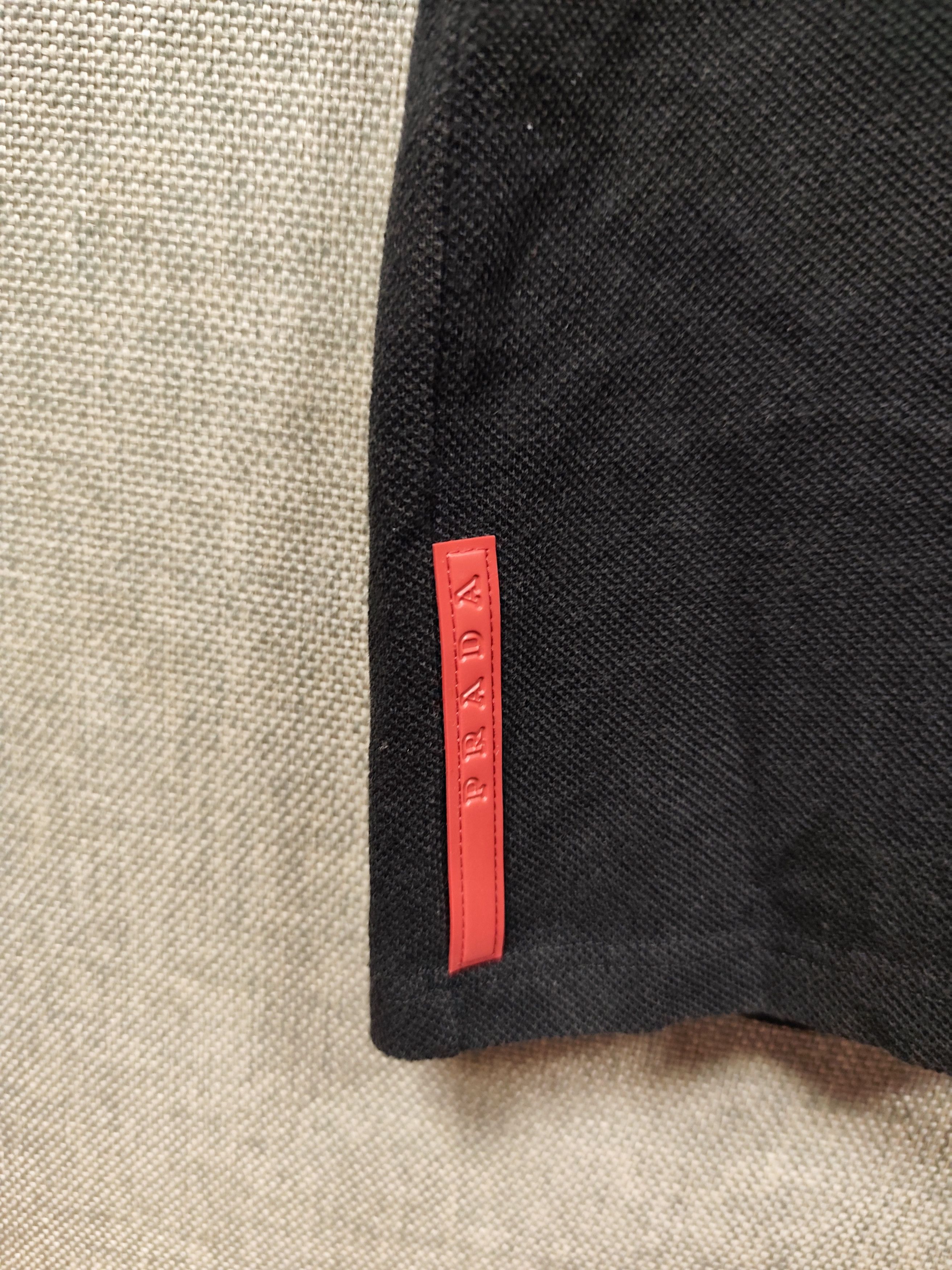Prada Vintage Prada Zip Pocket Red Tab Half Zip Polo Shirt Size US M / EU 48-50 / 2 - 4 Thumbnail